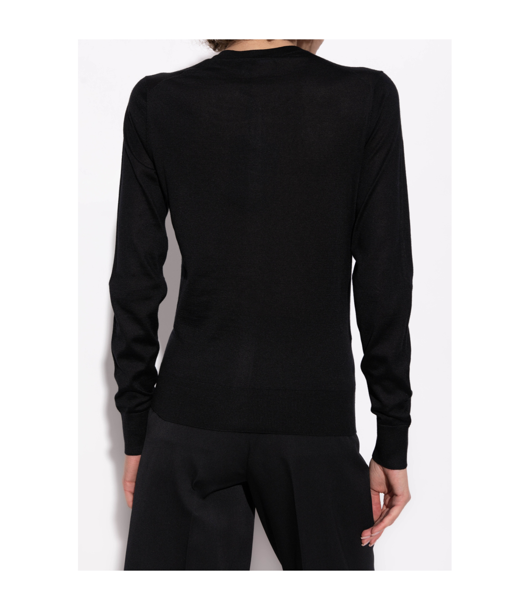 Dolce & Gabbana Cashmere And Silk Crewneck Cardigan In Black