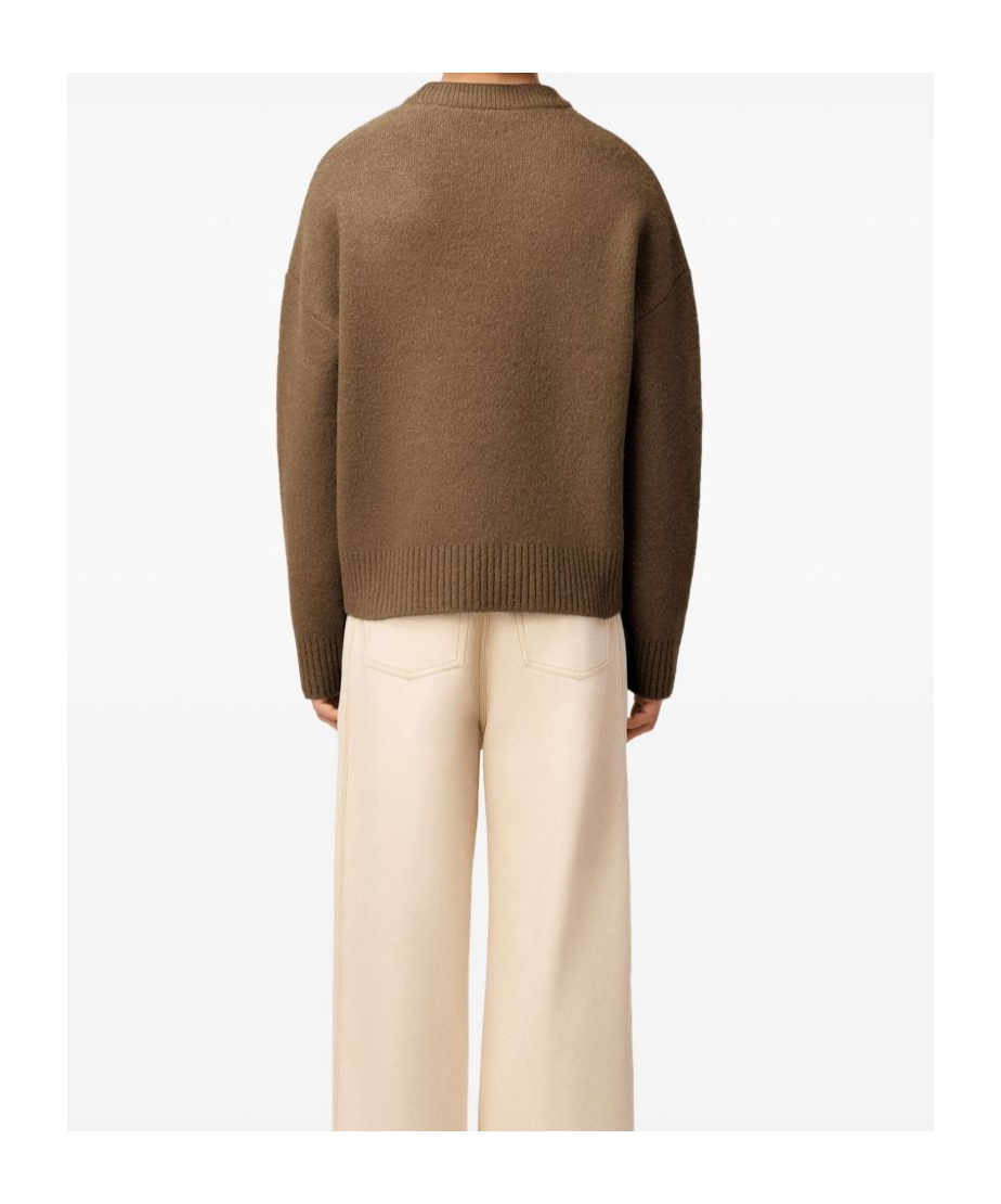 Ami Alexandre Mattiussi Long Sleeve Sweater In Brown