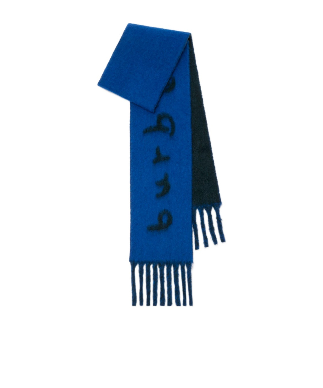 Burberry Reversible Logo Alpaca Wool Blend Scarf In Blue