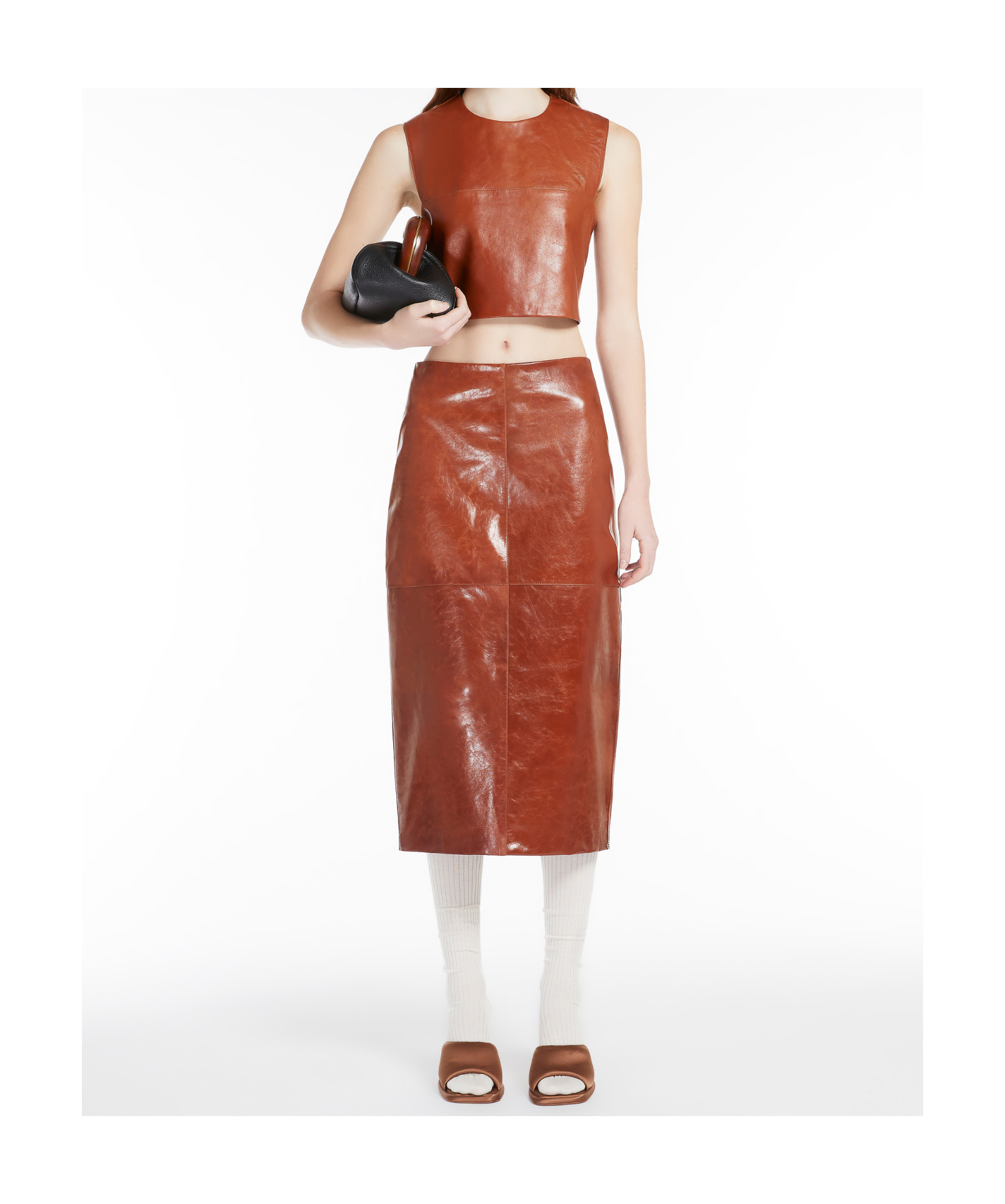 Sportmax Zippered Skirt In Brown