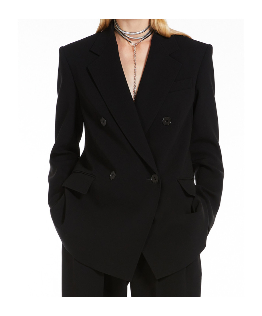 Max Mara Double-breasted Blazer In Black