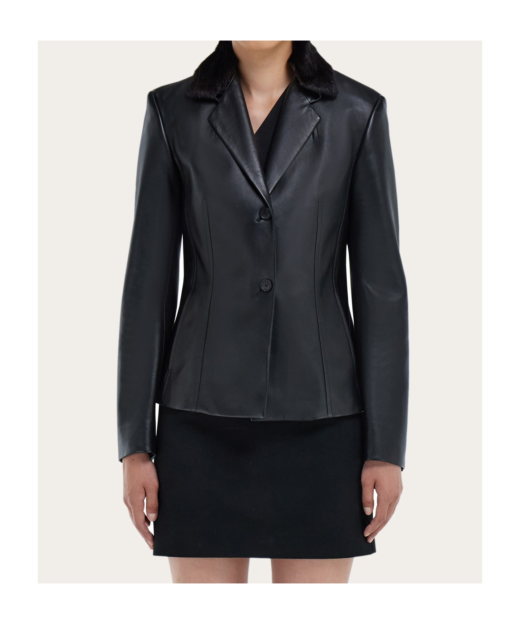 Ferragamo Nappa Blazer In Black