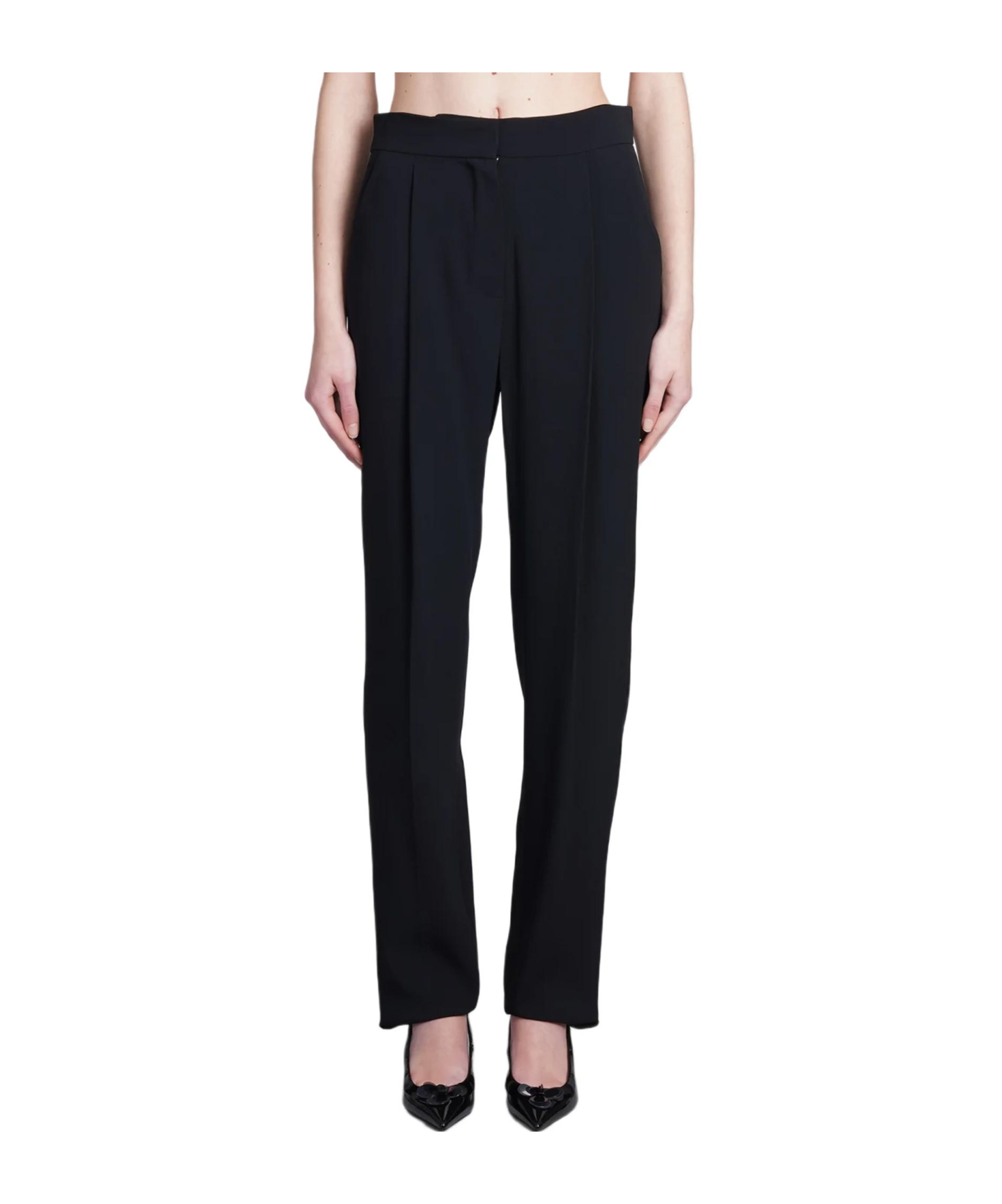 EMPORIO ARMANI DARTED STRAIGHT-LEG TROUSERS