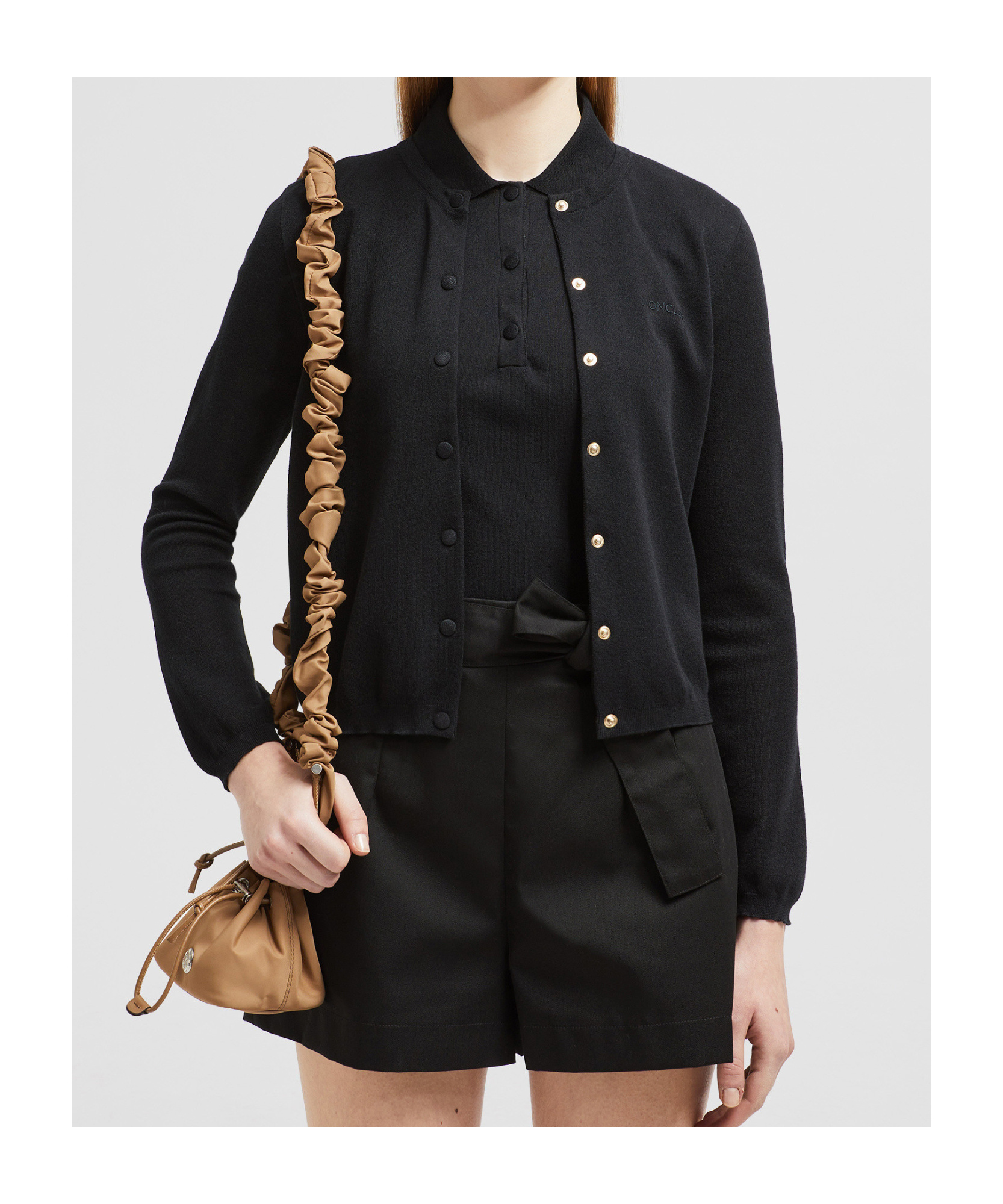 Moncler Cardigan En Coton À Logo Brodé In Black