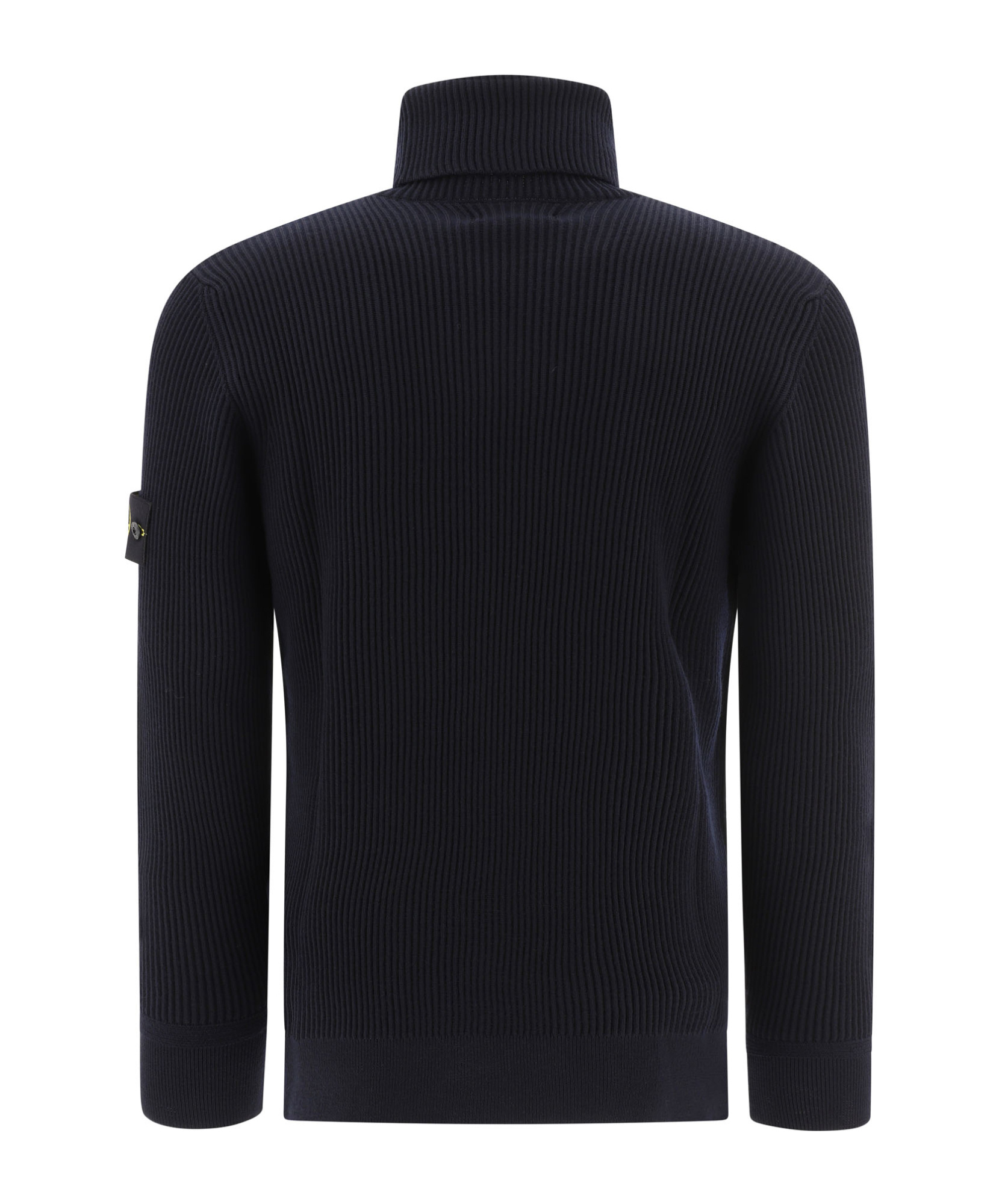 Stone Island Ghost Virgin Wool Funnel-neck Sweater In Blue