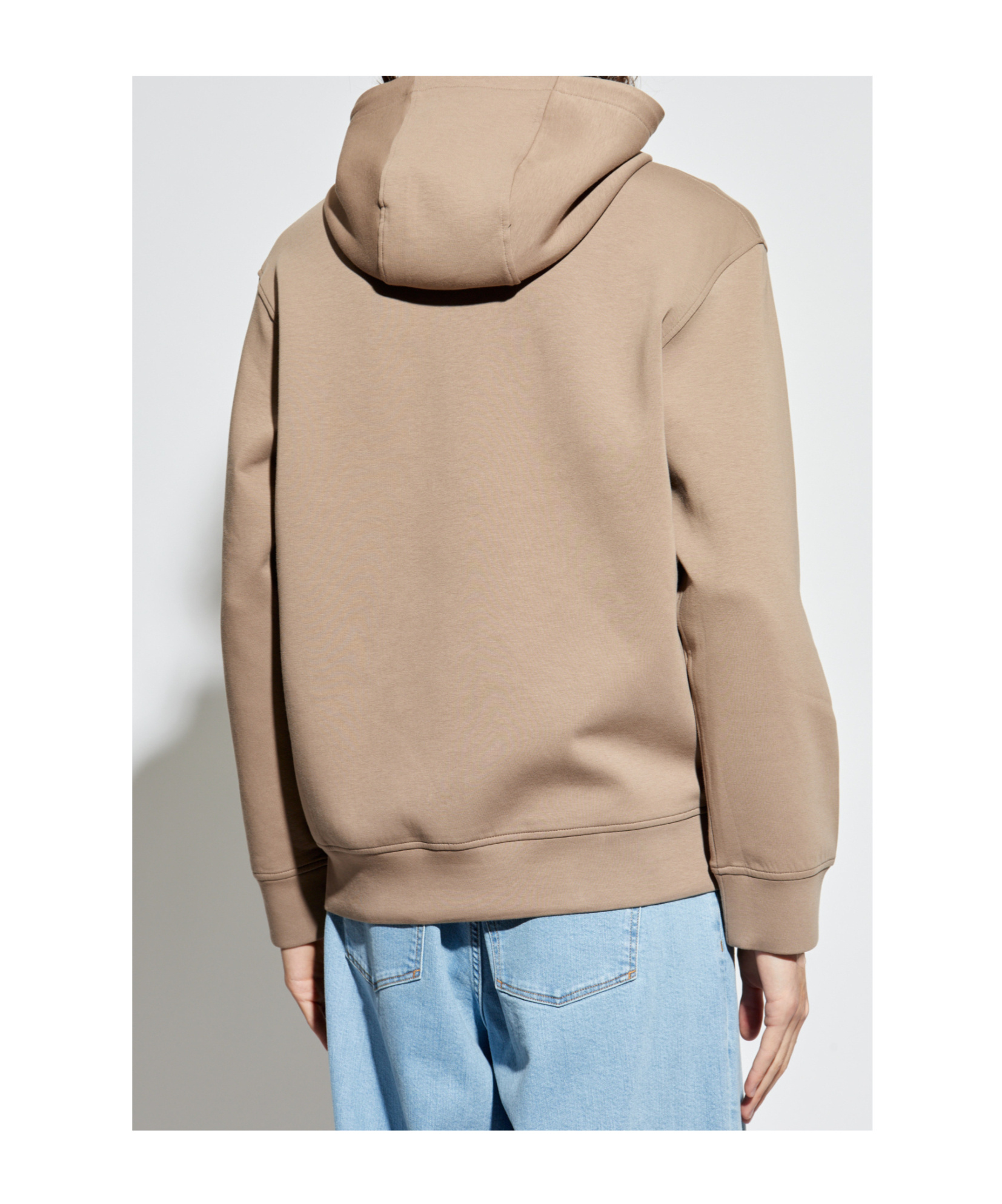 Emporio Armani Logo-patch Hoodie In Brown