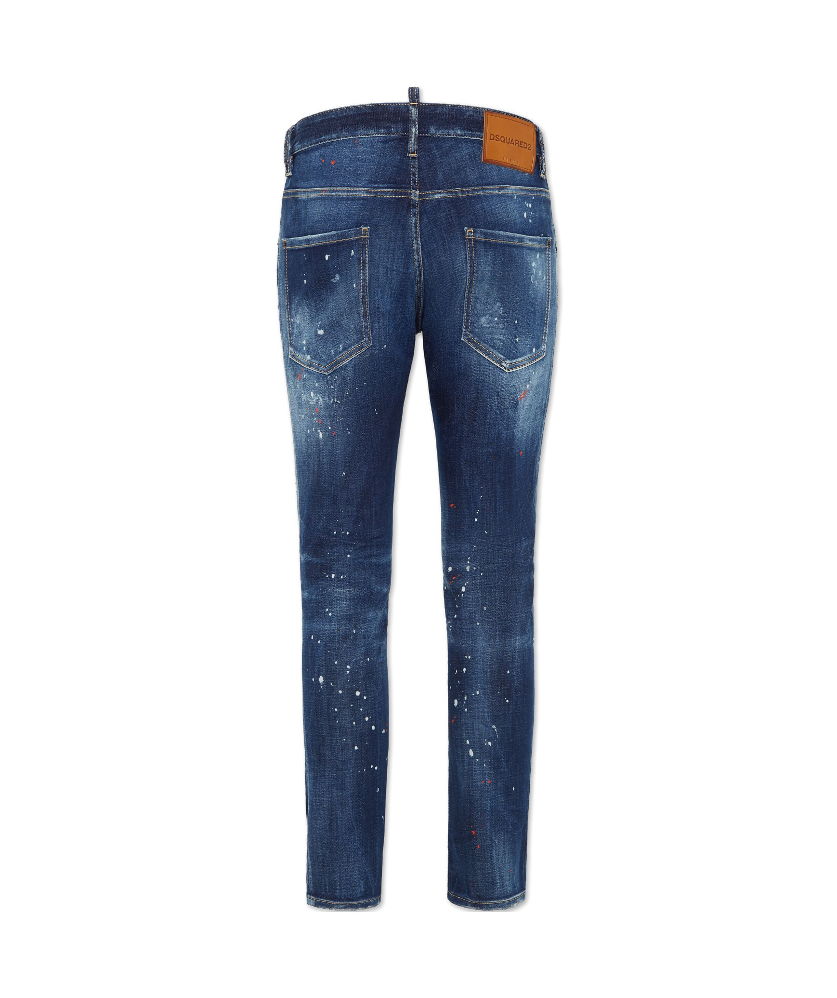 Dsquared2 Blue Jeans With Belt Loops And Logo Patch On The Rear In Denim Man In Blue