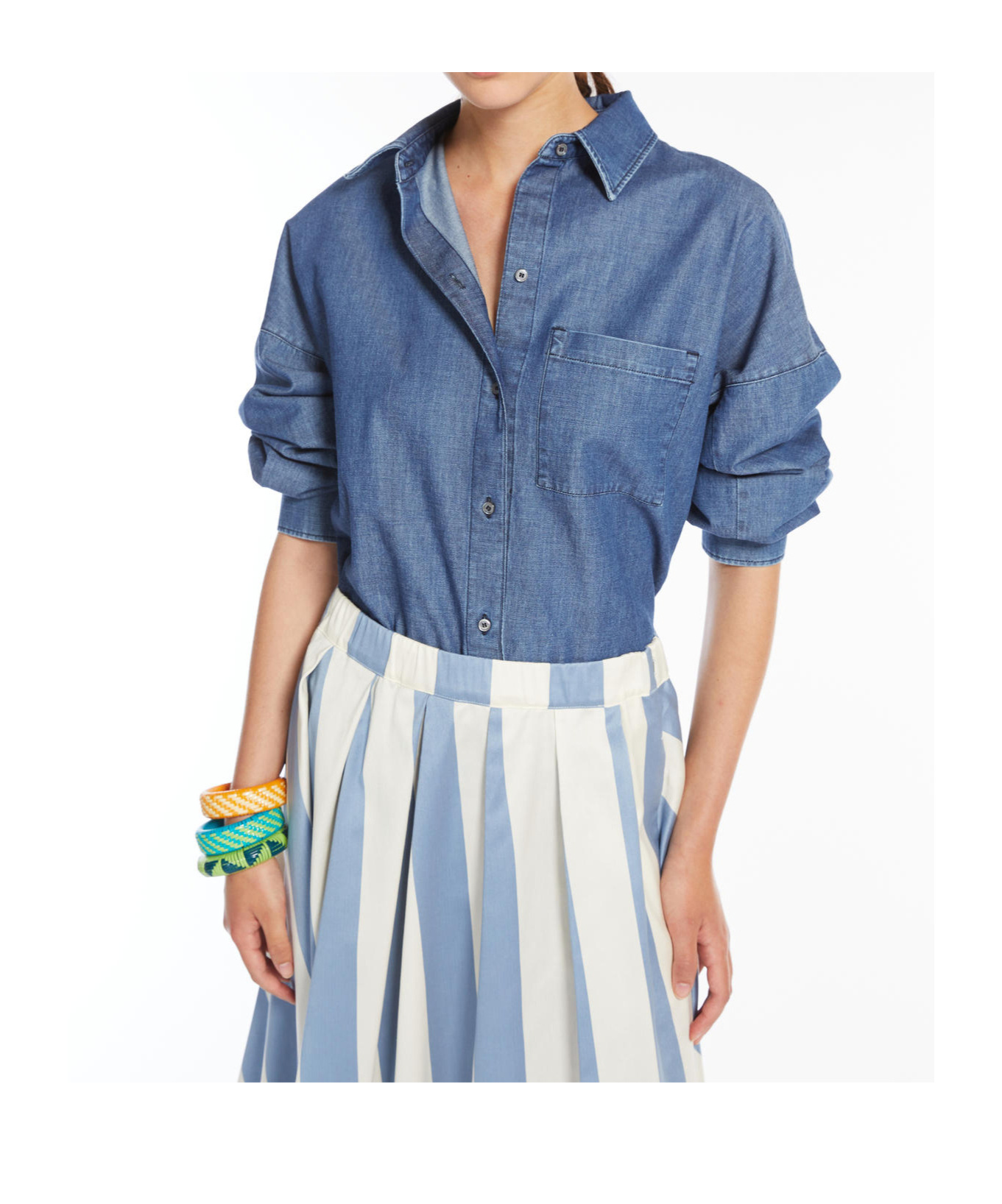 Weekend Max Mara Lapel Long-sleeved Shirt In Blue