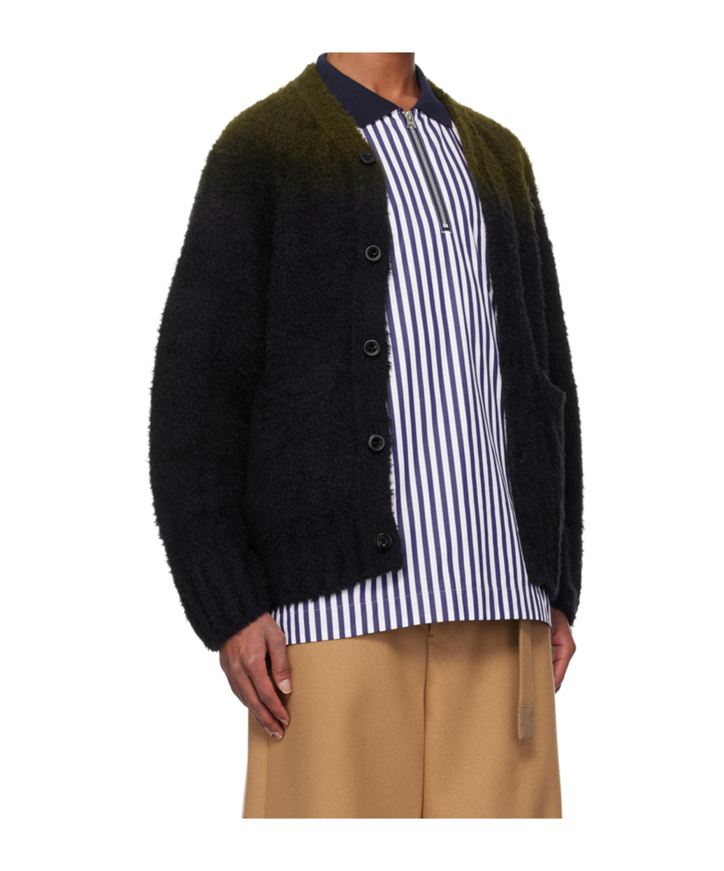 Sacai Long-sleeved Cardigan In Black