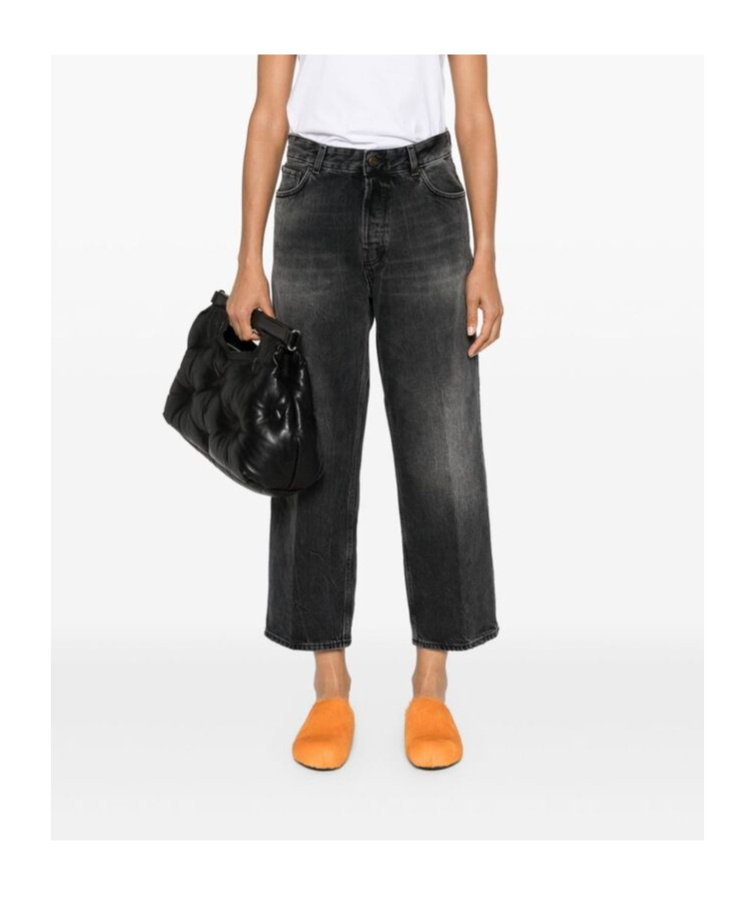 Haikure Wide-leg Mid-rise Jeans In Black