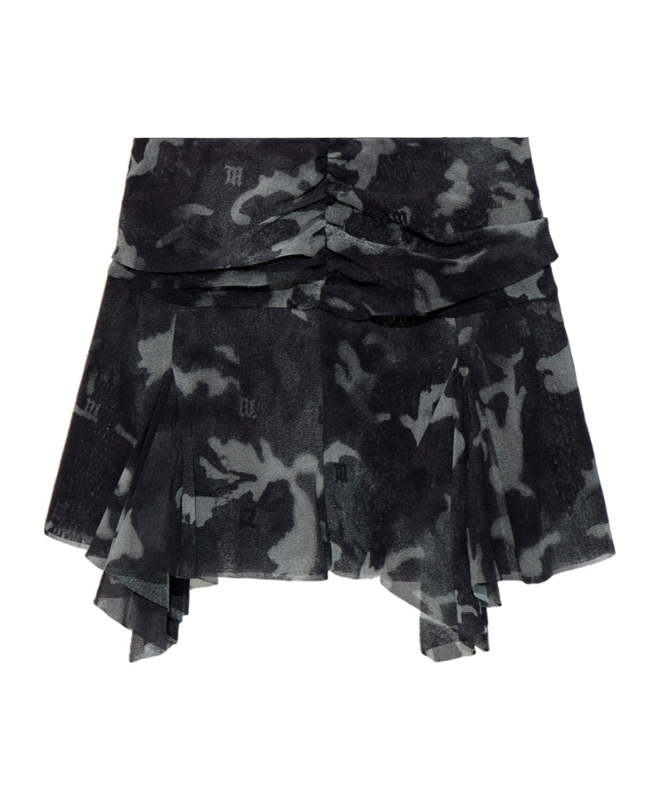Misbhv Transparent Printed Midi Skirt In Black