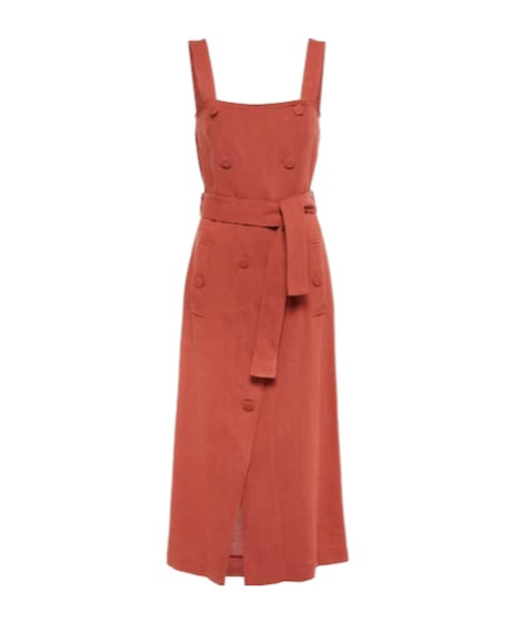 Altuzarra Audrey Linen-effect Midi Dress In Brown