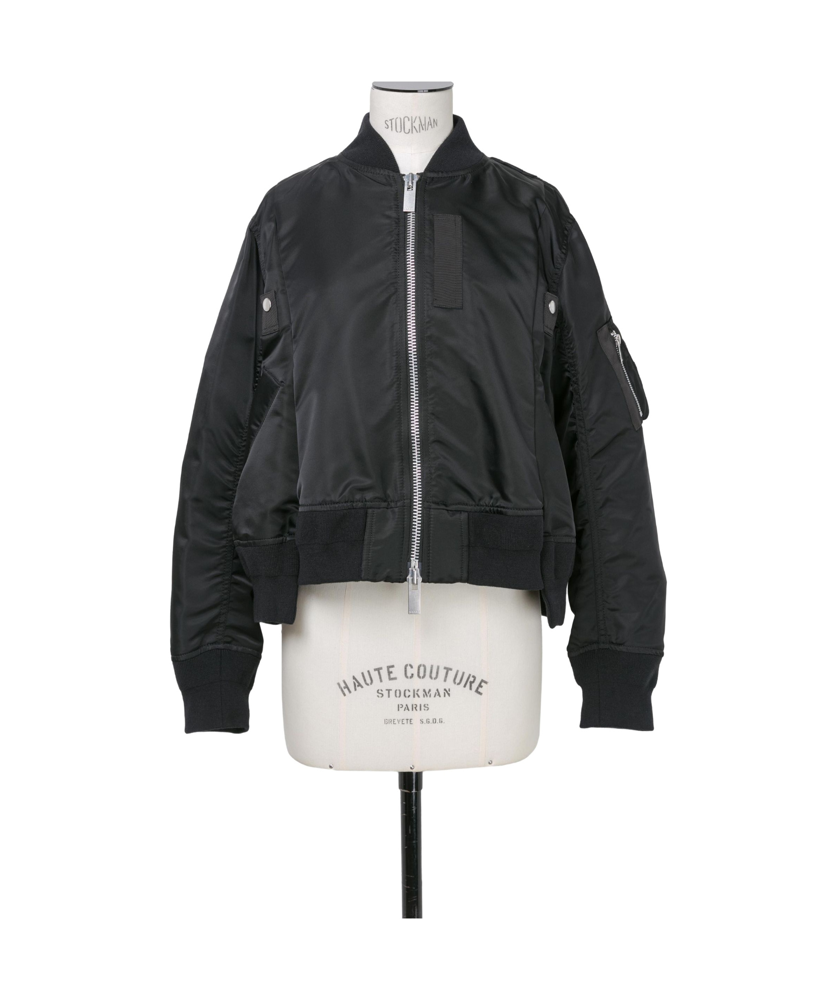 Shop Sacai Twill Bomber Jacket In Black