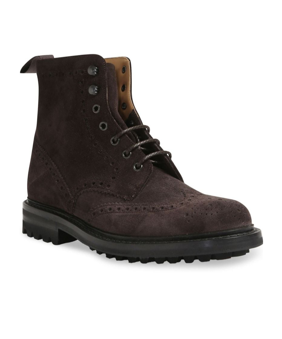 Church's Suede Ankle Boots Featuring Brogue Accents In Black