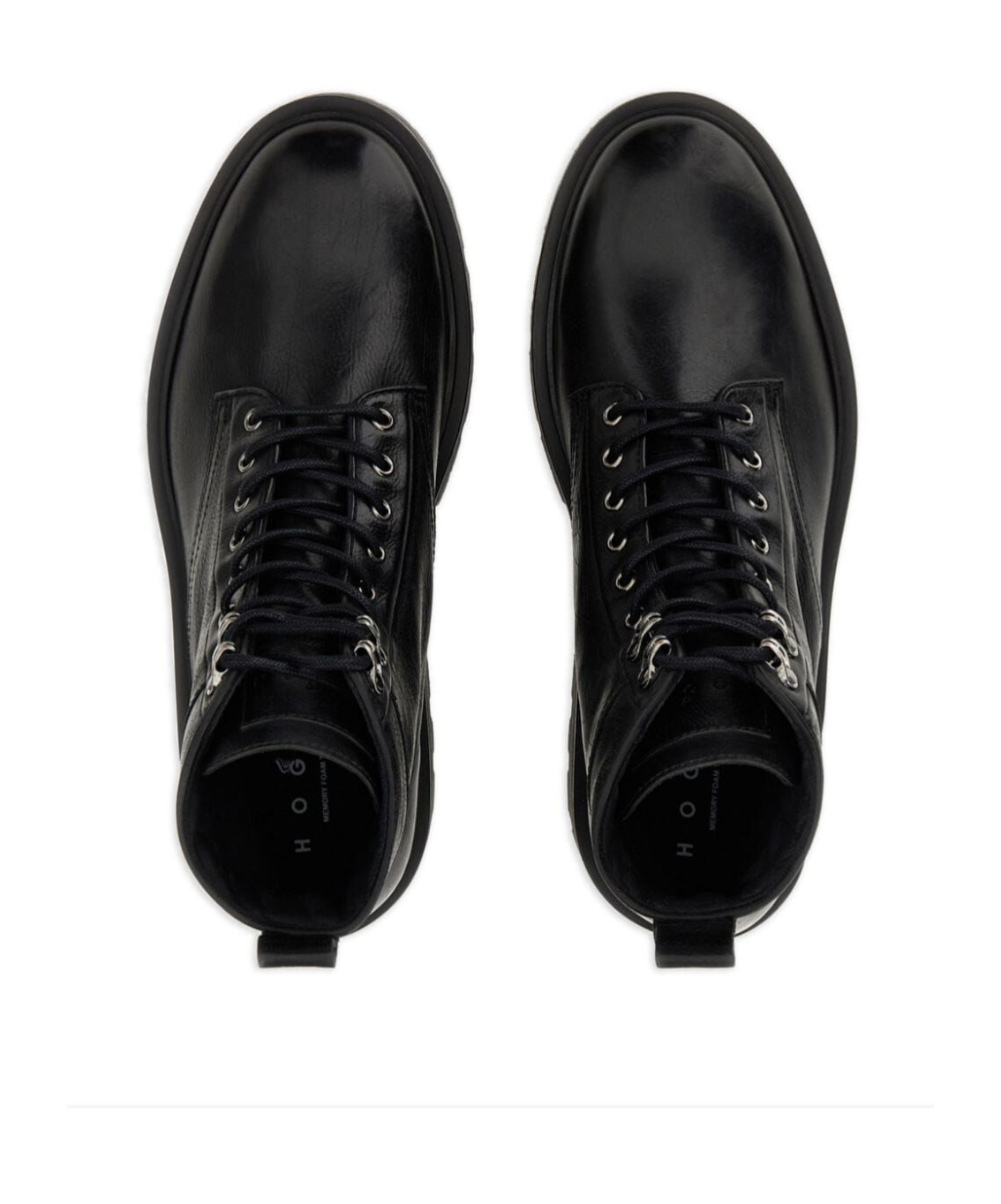 Hogan H673 Combact Boots Shoes In Black