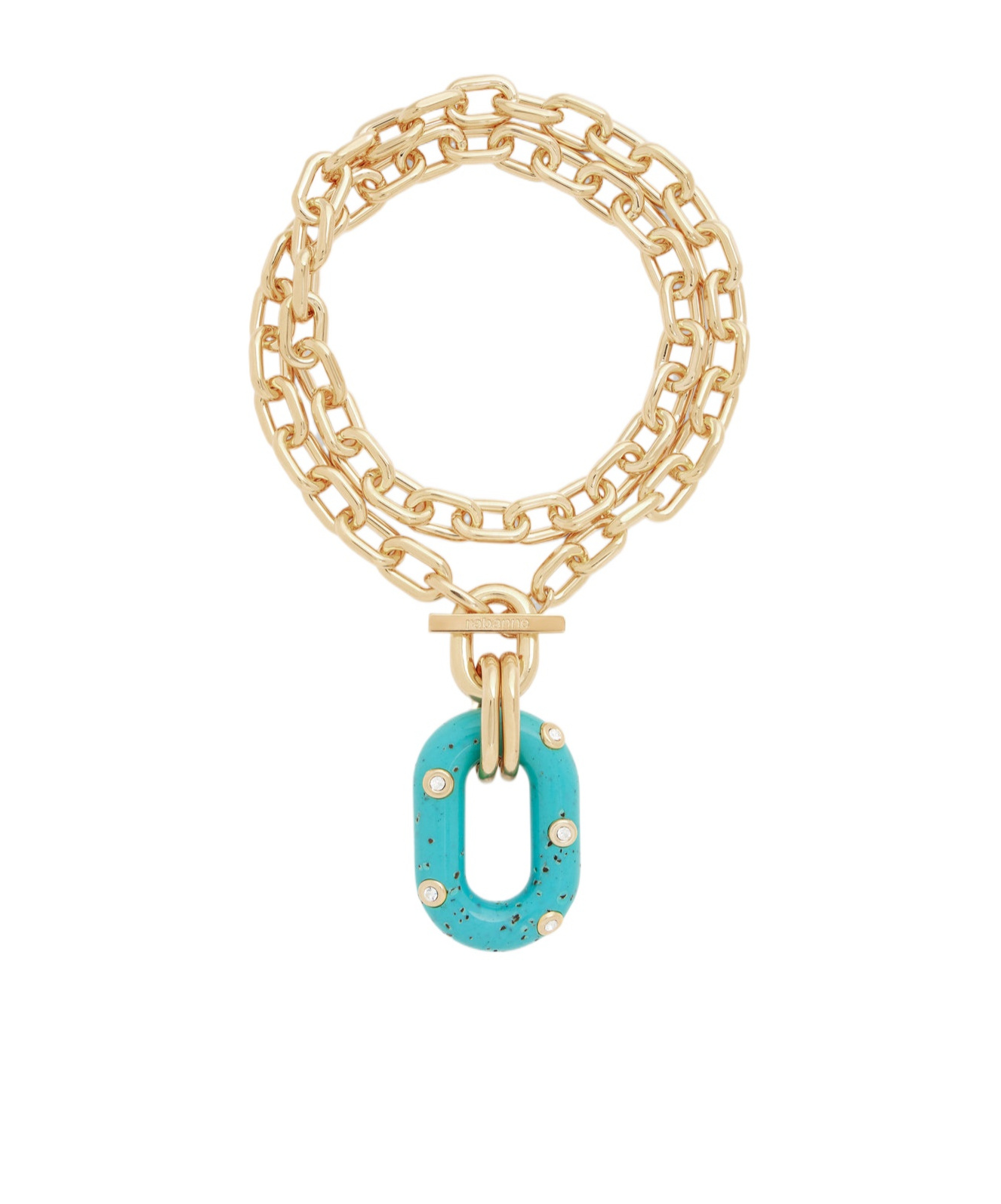 Rabanne Chunky Chain Pendant Necklace In Yellow