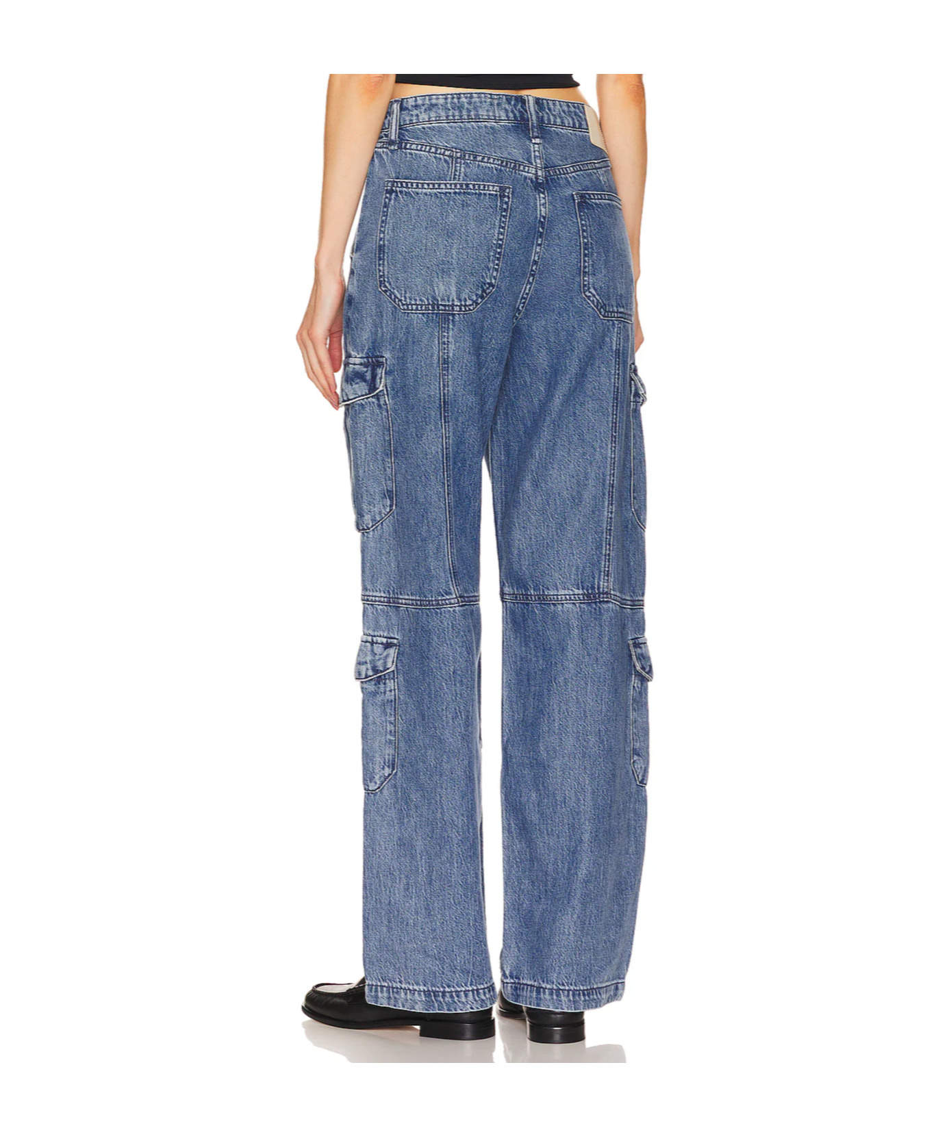 RAG & BONE BELT LOOP WAIST LOGO DECKED JEANS PANTS