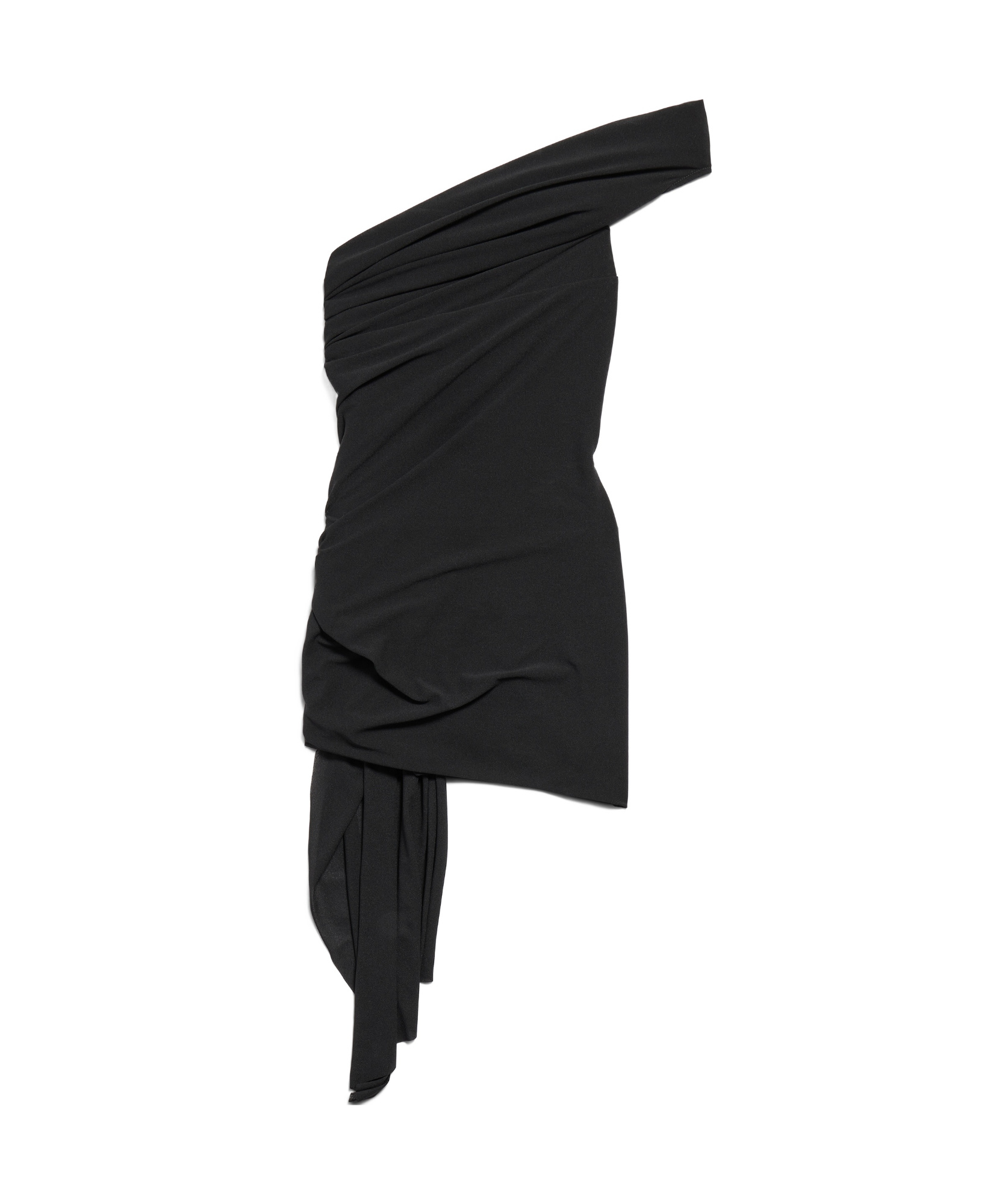 Balenciaga Twisted One-shoulder Mini Dress In Black