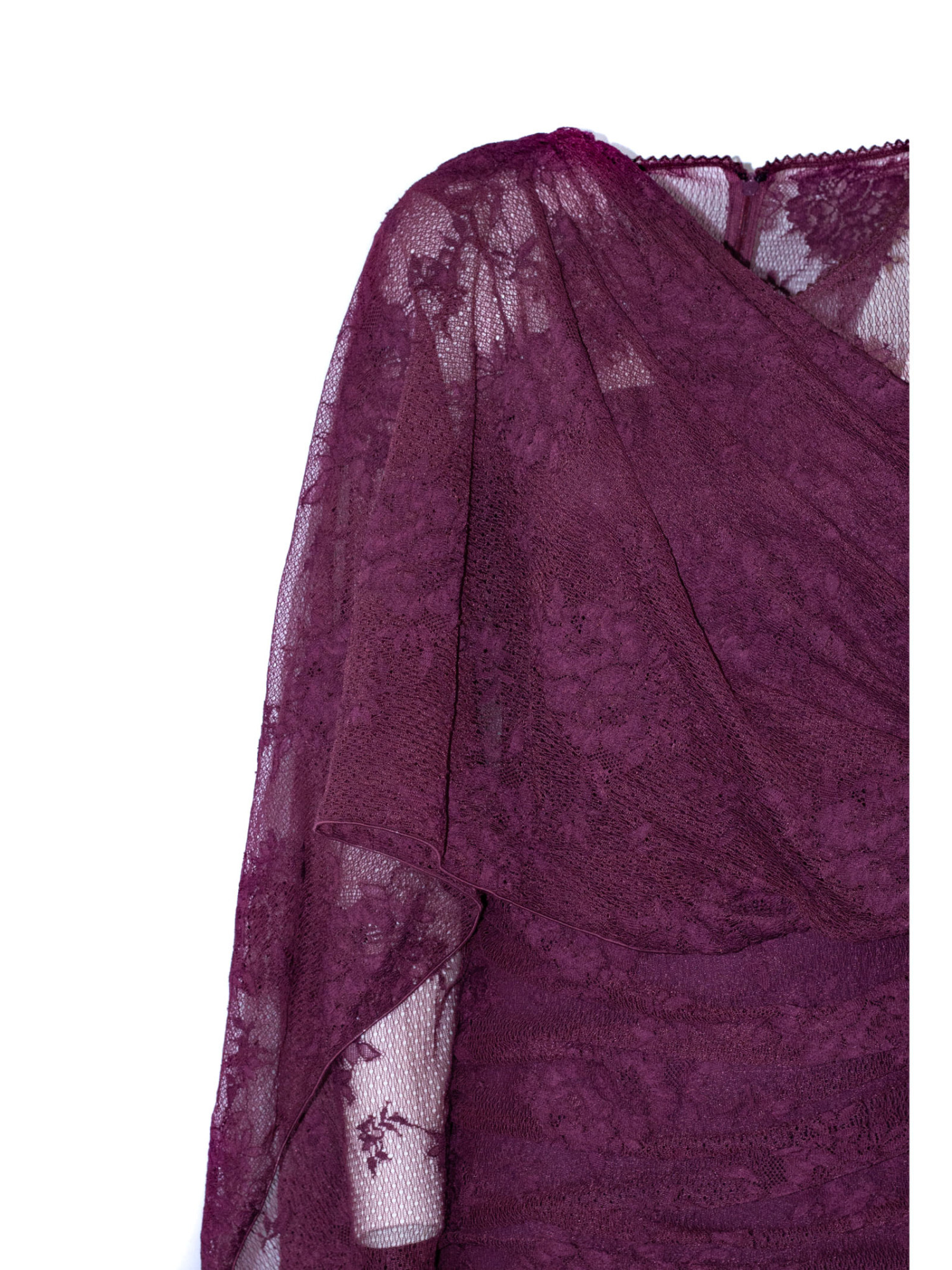 The Andamane Lace Cape Dress In Purple