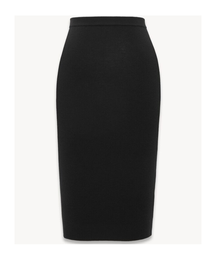 Saint Laurent Women's Stretch Pencil Skirt In Black