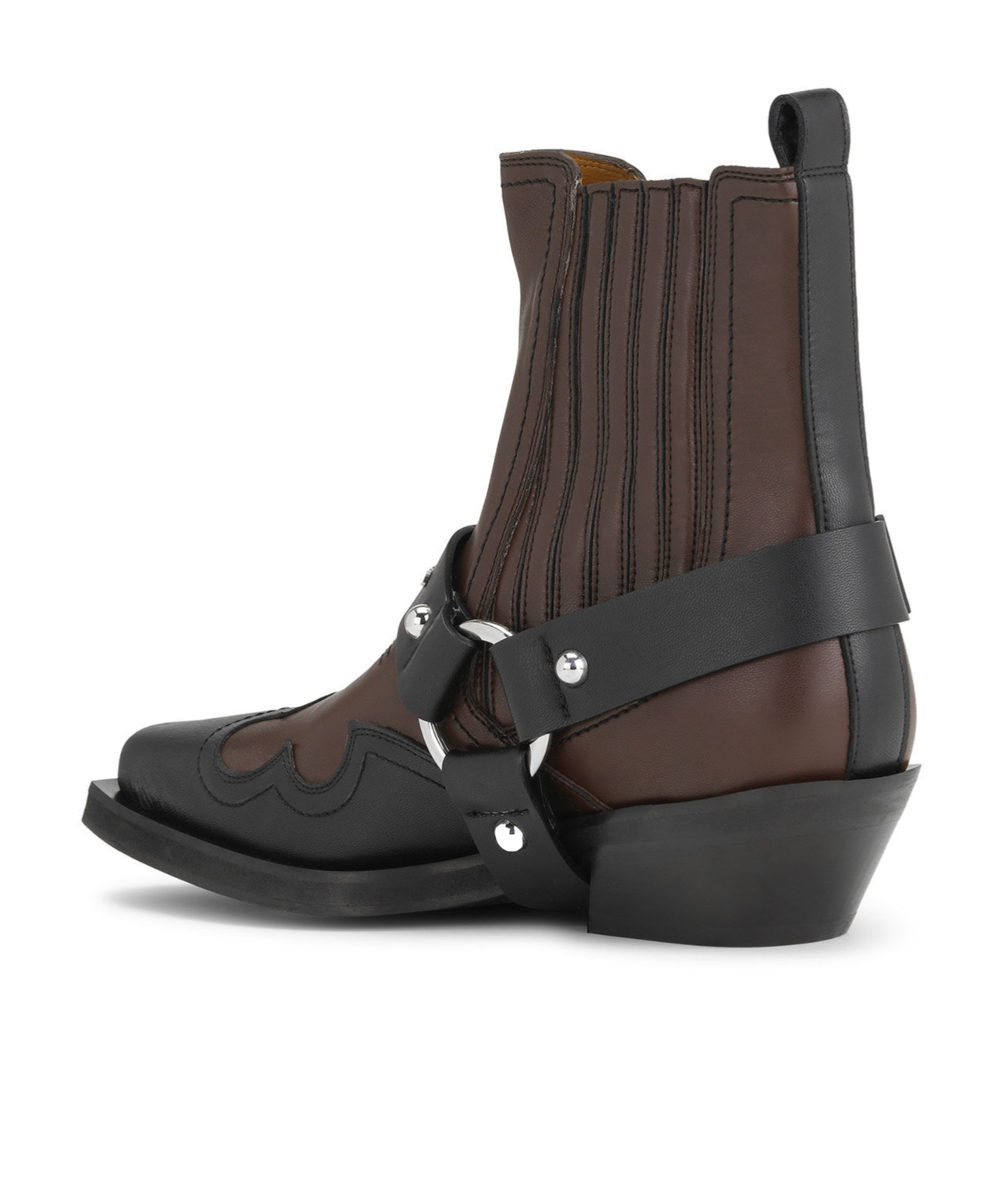 Ganni Chelsea Western Boots In Black