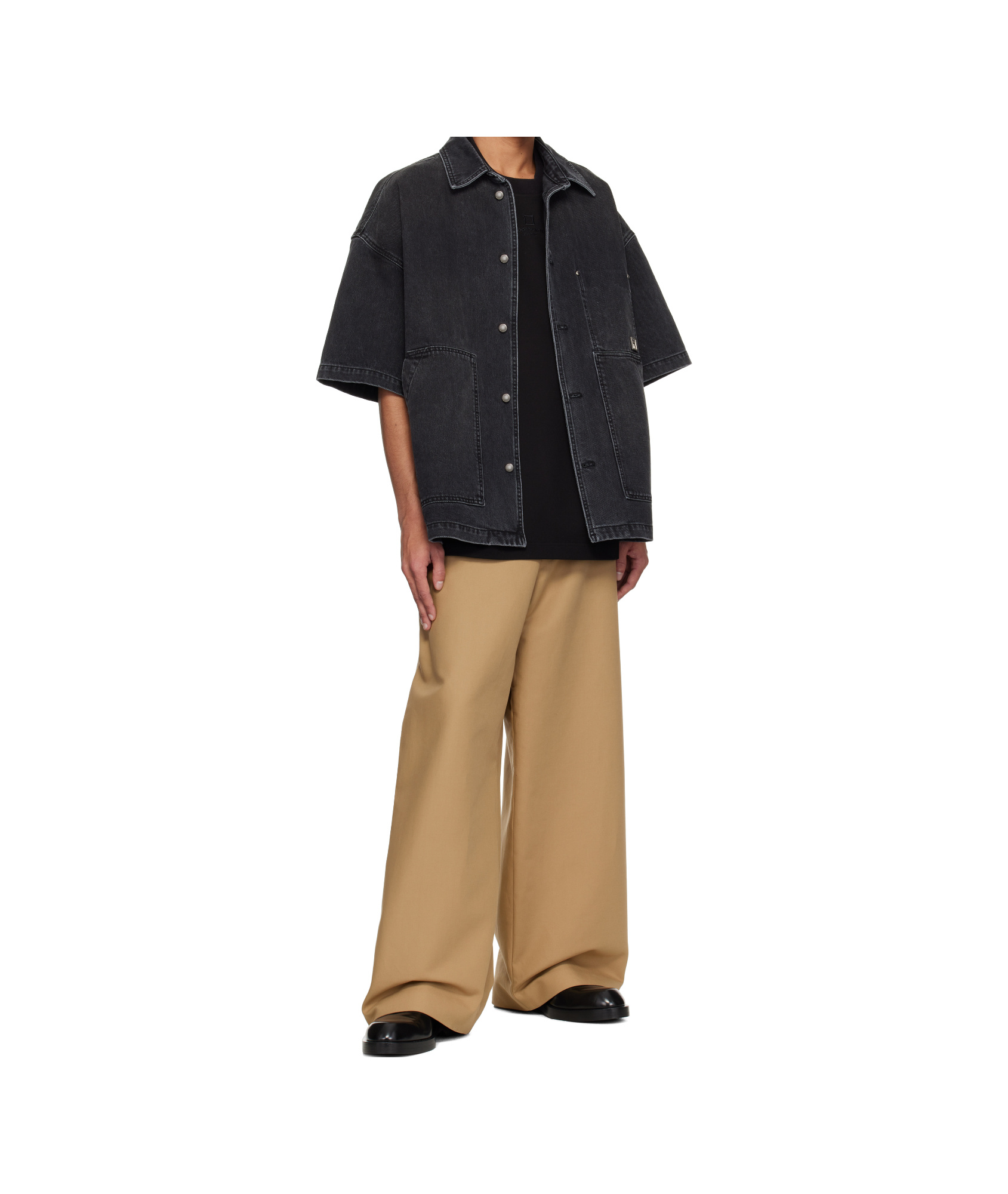 Wooyoungmi Black Faded Denim Shirt In Black