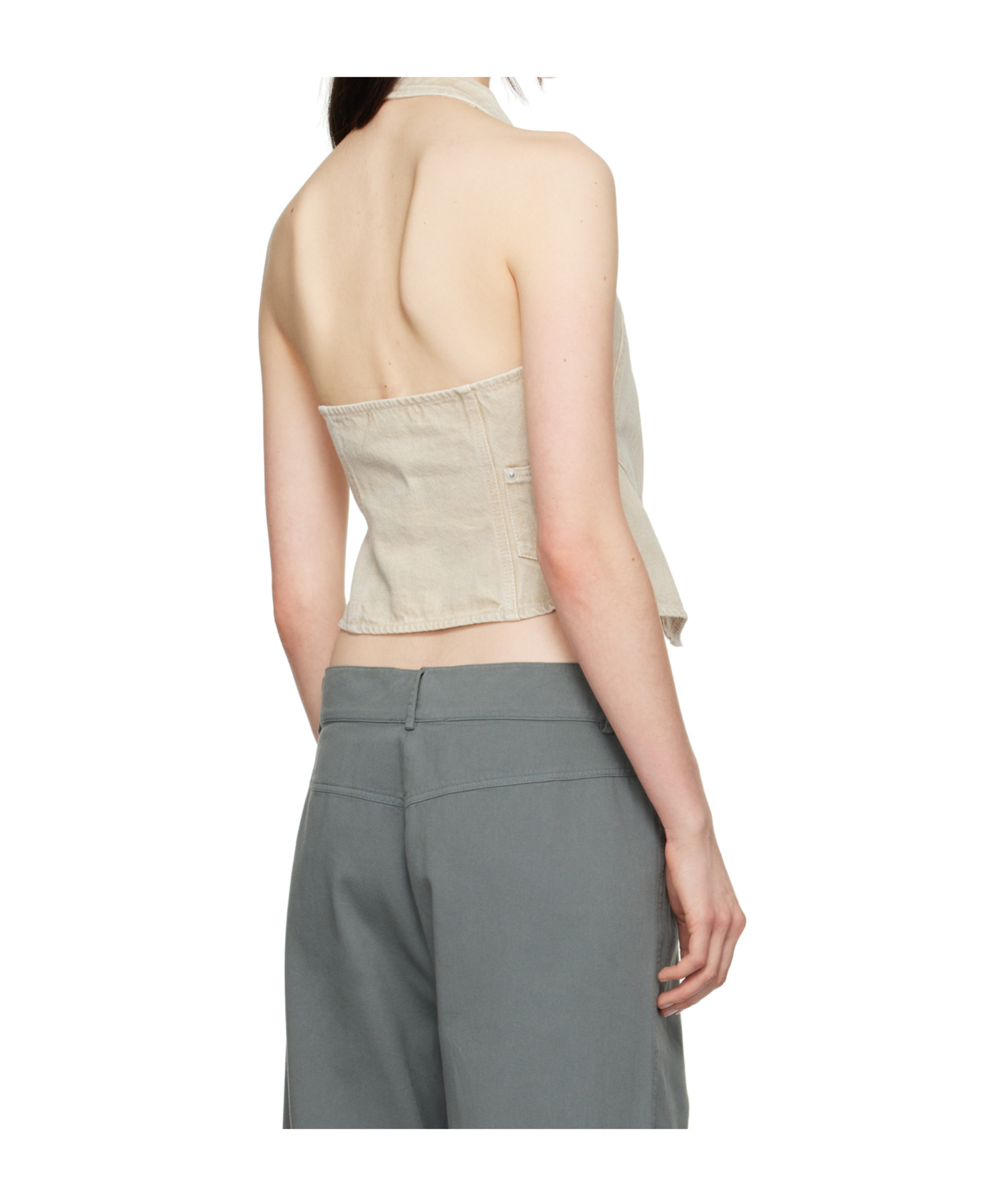 Gimaguas Ssense Exclusive Beige Beverly Denim Tank Top In Neutral