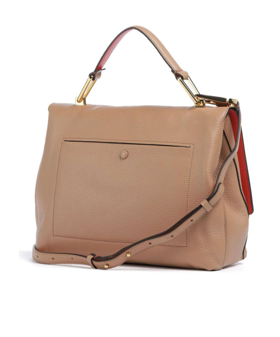 Coccinelle Flip Shoulder Bag In Brown