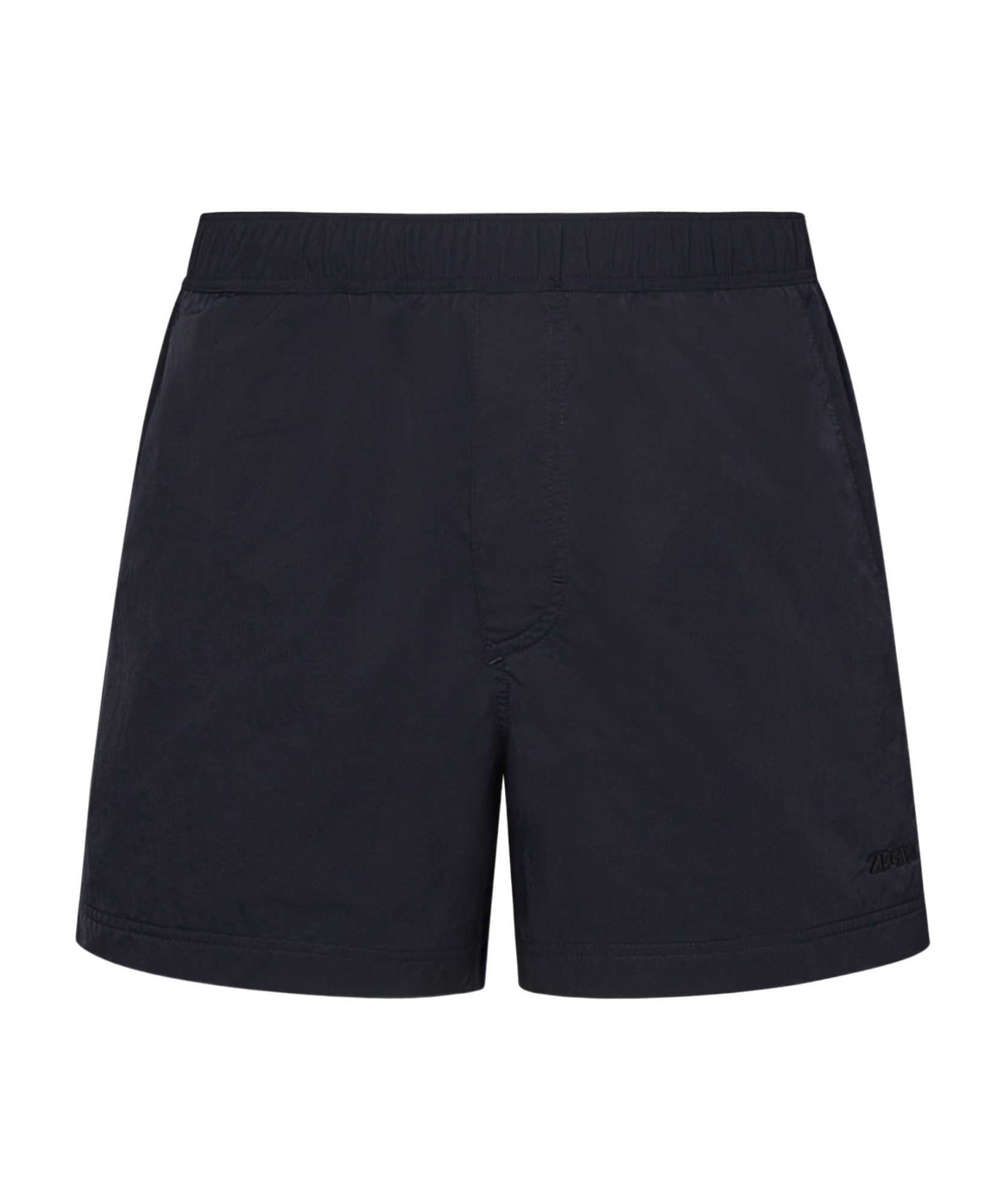 Zegna Midnight Blue Nylon Swim Shorts In Black