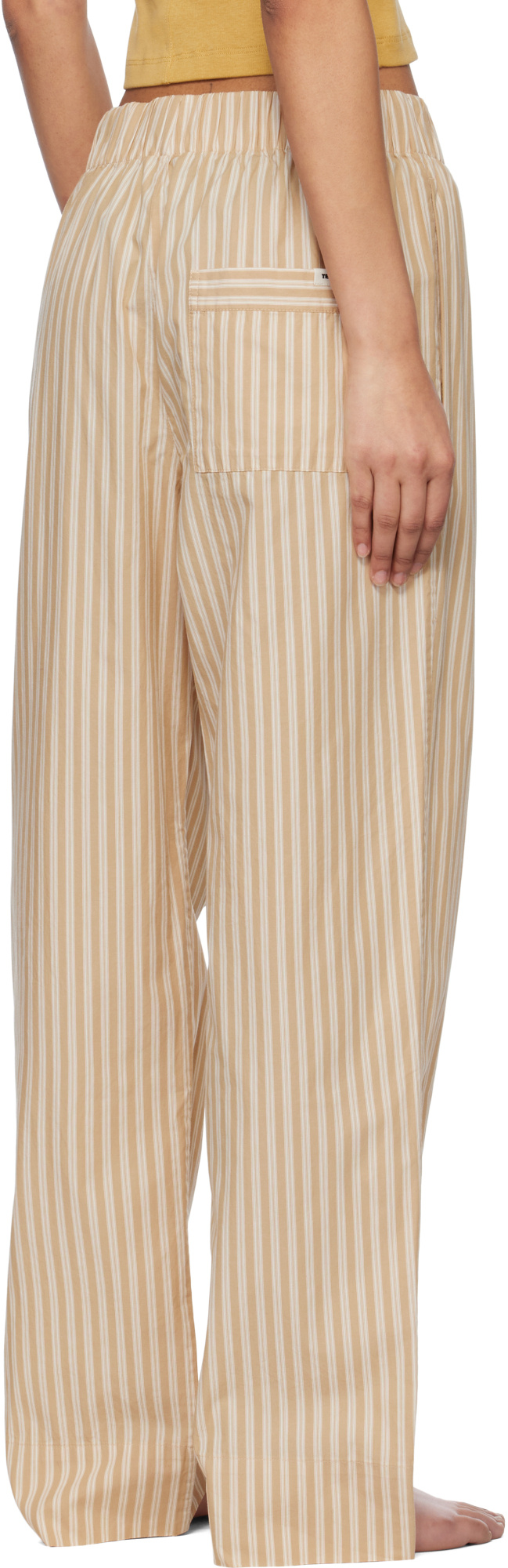 Tekla Striped Pajamas Trousers In Brown