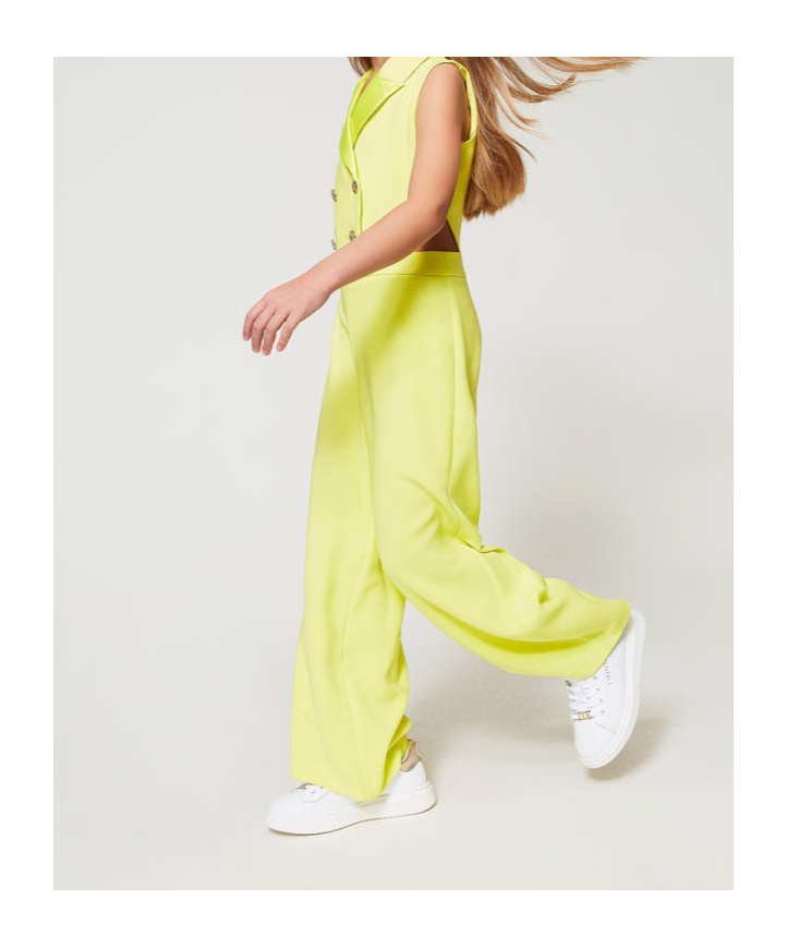 Twinset Hollow Jumpsuit In Yellow