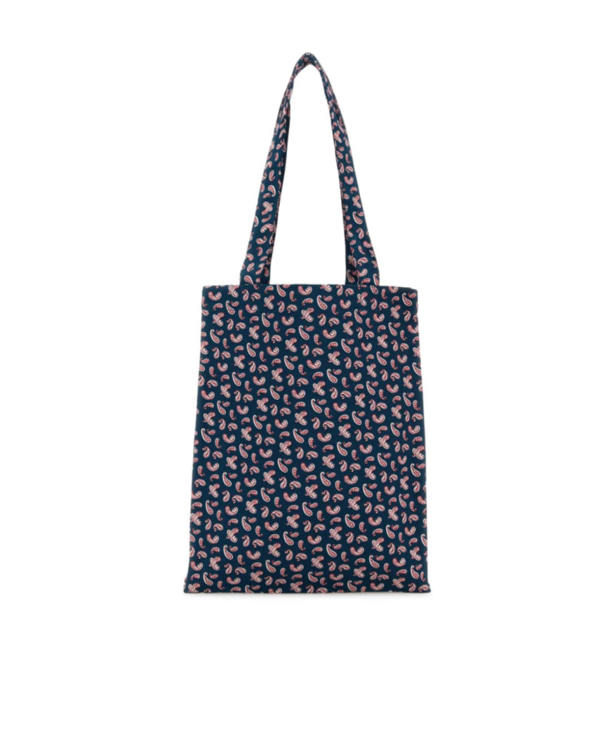 Apc Printed Canvas Lou Shopping Bag In Blue