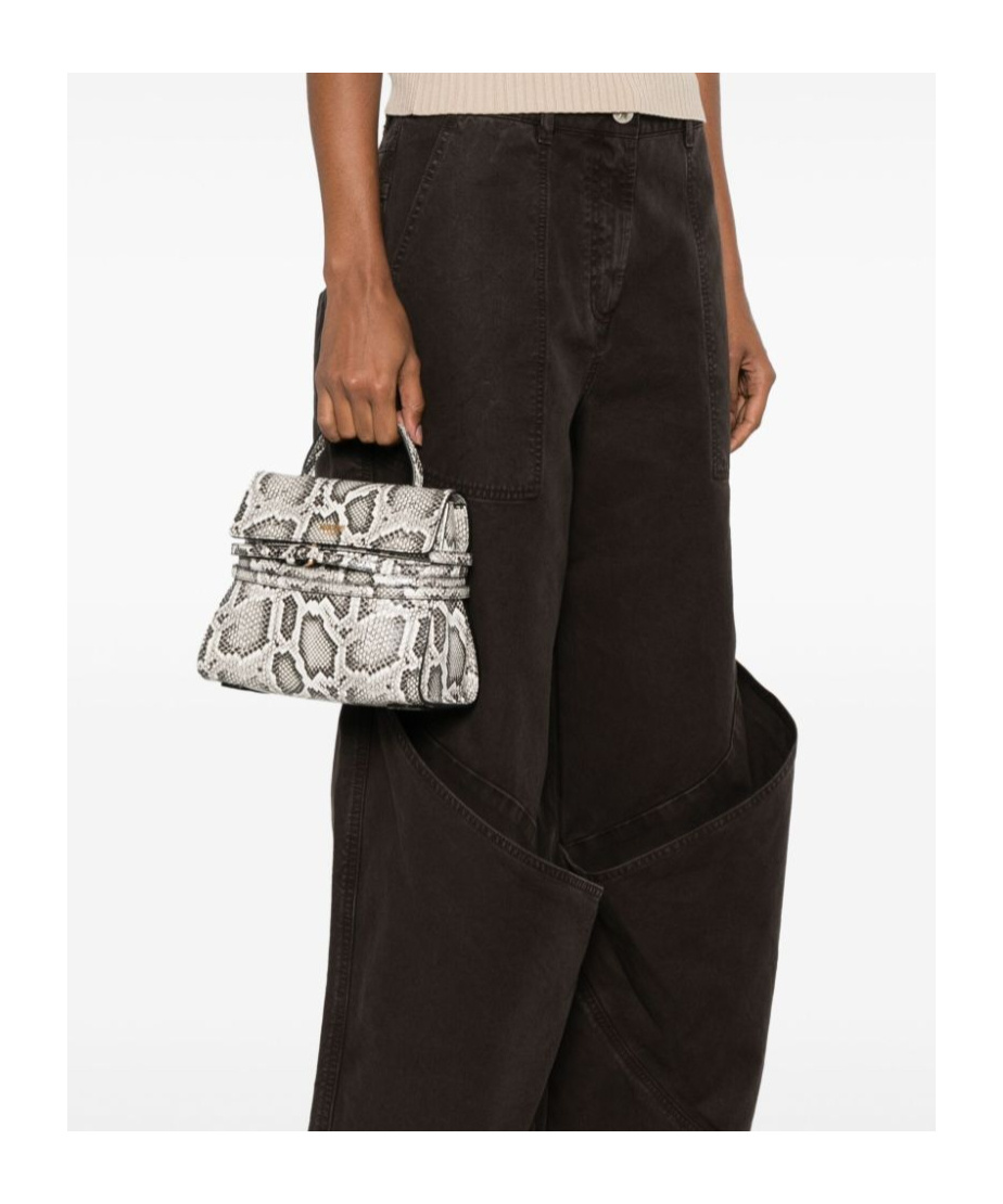 Moschino Snake-print Tote Bag In White