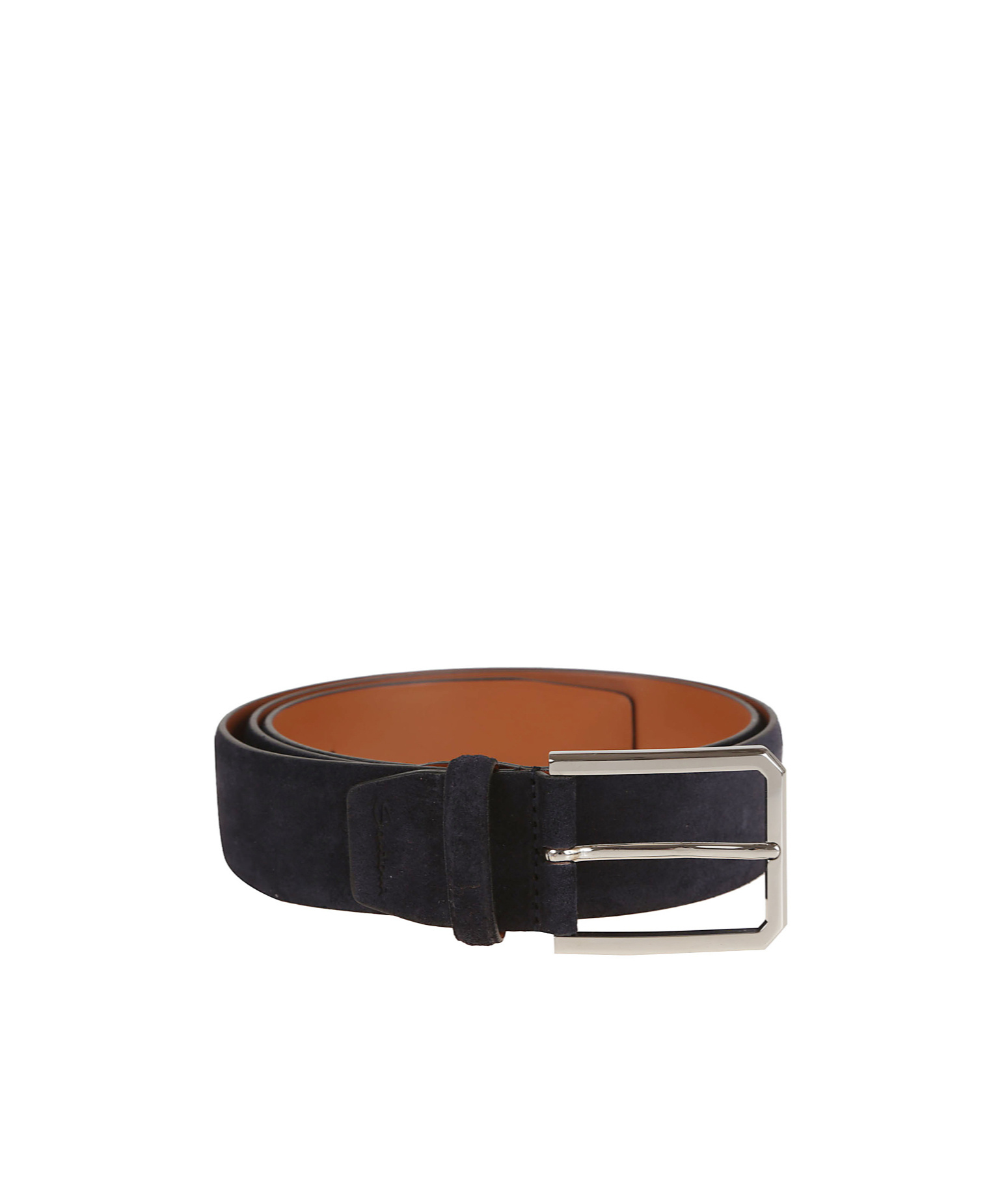 Santoni Logo Detailed Buckled Belt In Black