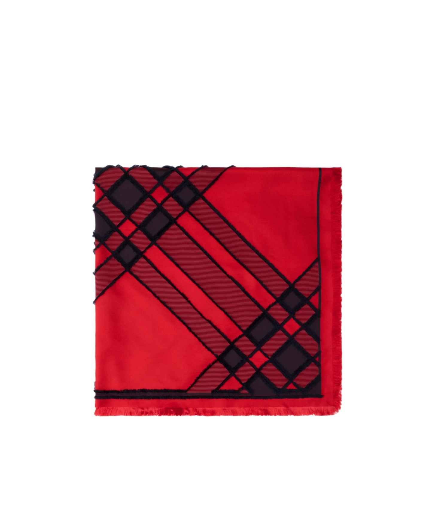 Burberry Check Silk Blend Scarf In Red