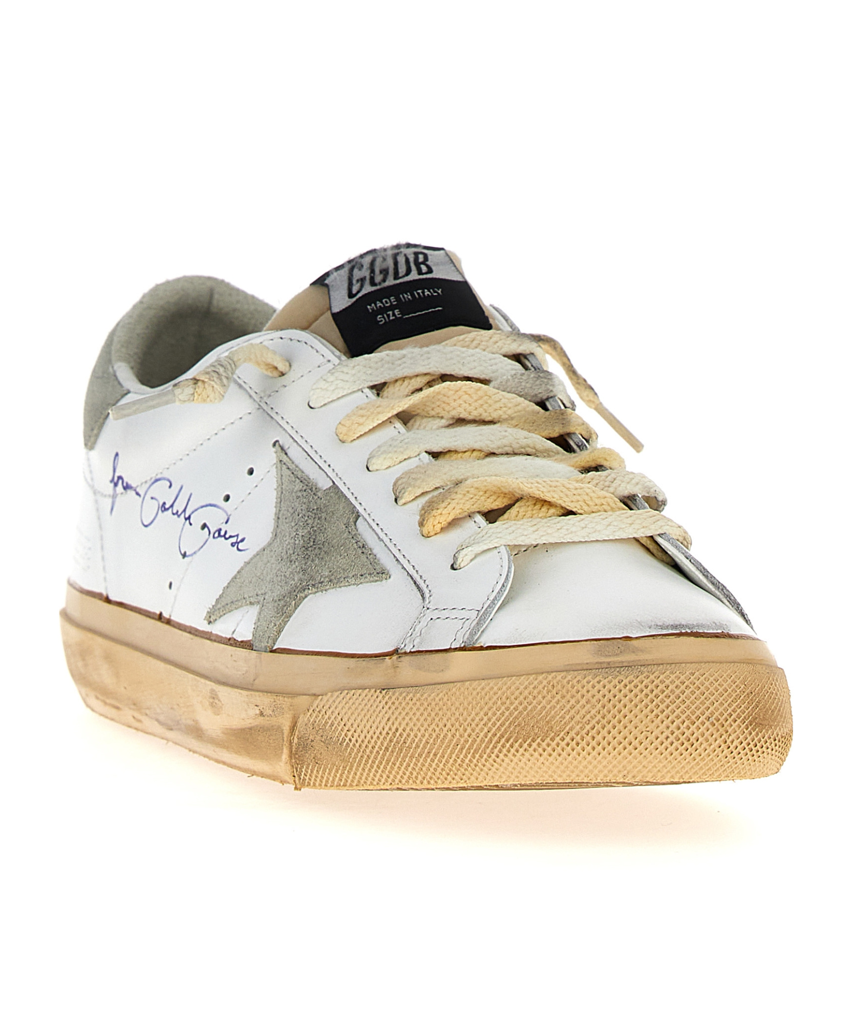 Golden Goose White Superstar Low Top Sneakers In Nude