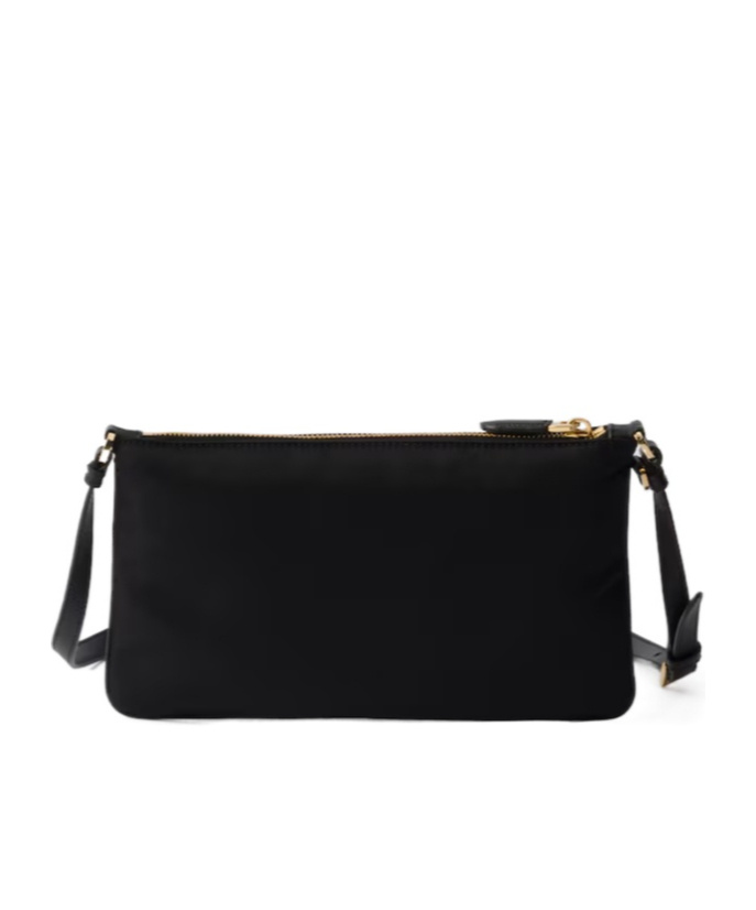 Prada Triangle-logo Shoulder Bag In Black