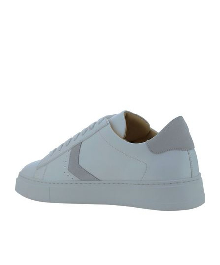 Philipp Plein Low Top Leather Sneakers With Side Stripe In Blue