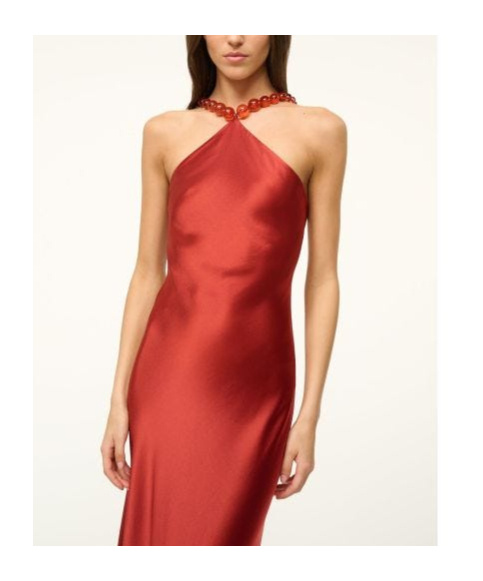 Shop Staud Sleeveless Dress In Red