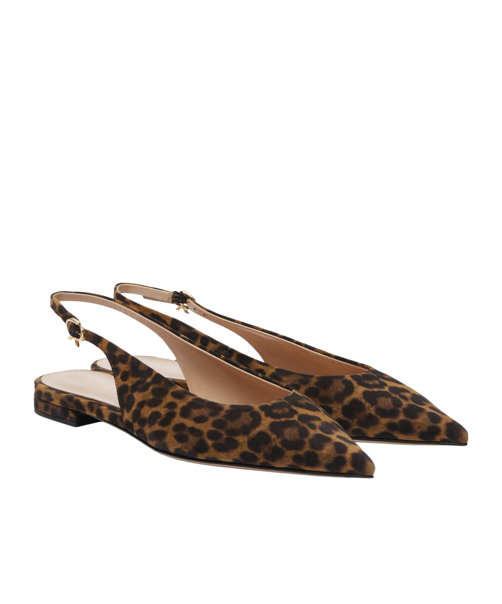 Gianvito Rossi Leopard-print Pointed Sandals In Brown