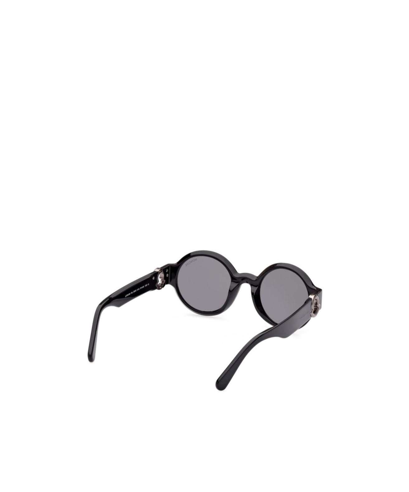 Moncler Chic Round Lens Pantographed Sunglasses In Black