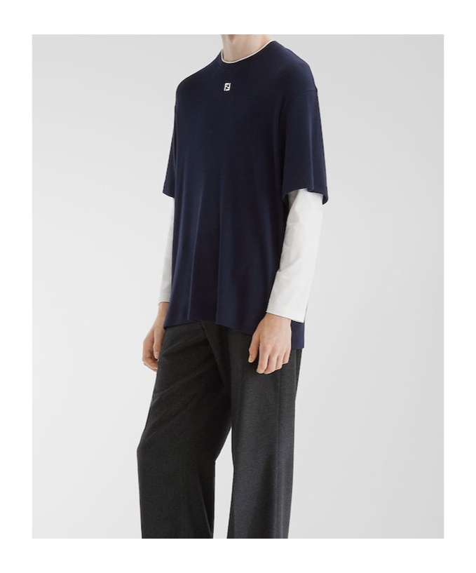 Fendi Blue Cotton T-shirt In Black