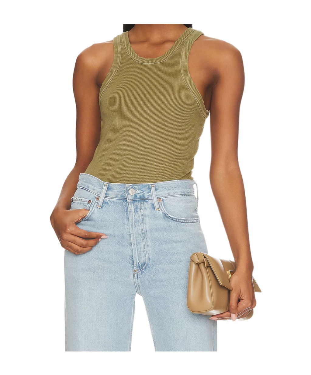 Agolde Ribbed Knit Vest In Multi