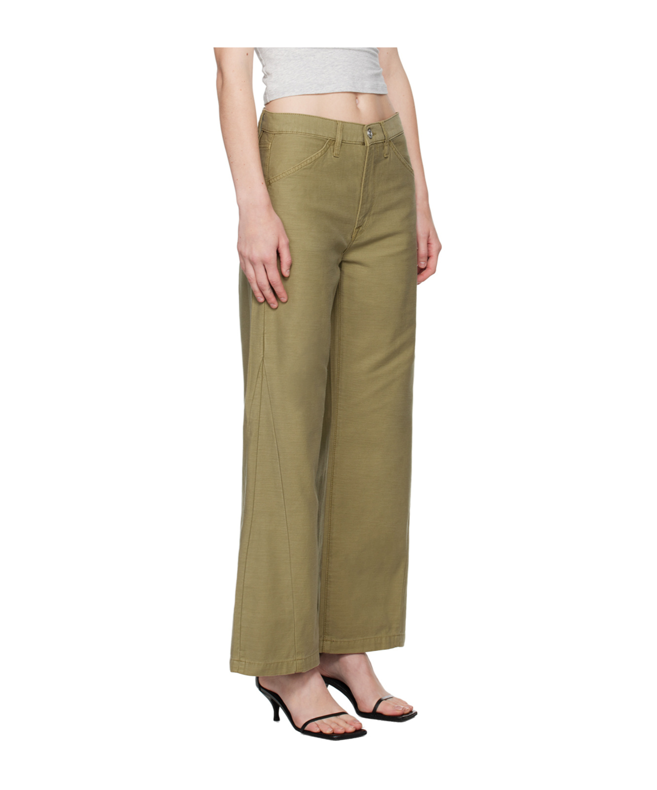 Shop Frame Low-waist Side Pocket Jeans In Brown