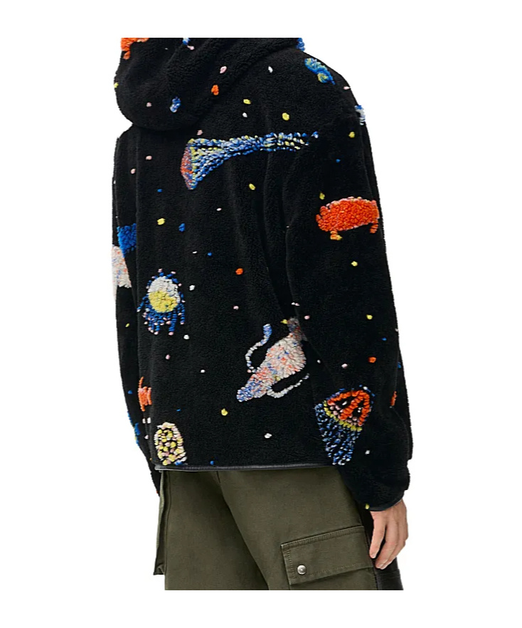 Loewe X Suna Fujita Deep Sea Fleece Jacket In Black