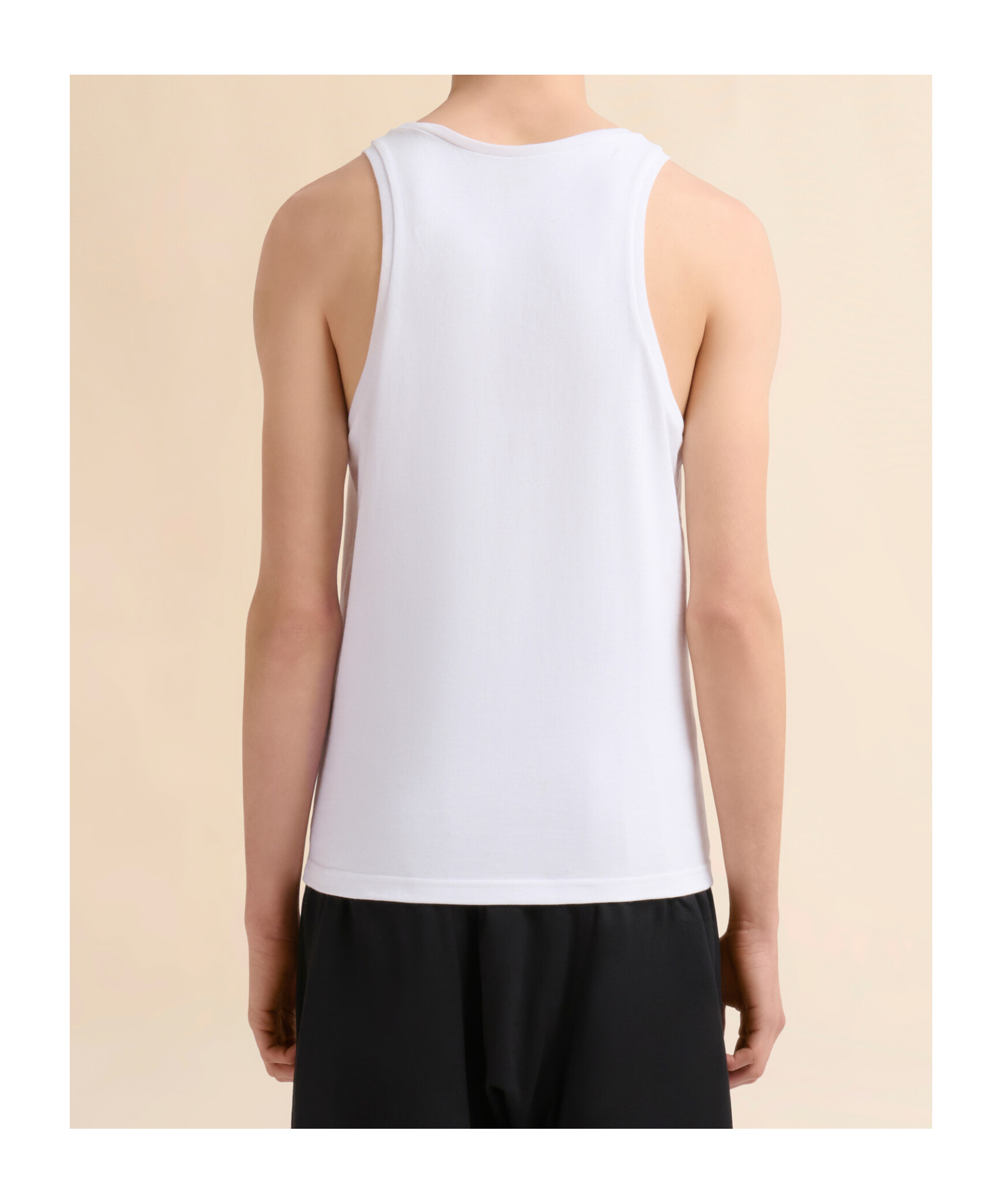 Marni Italian Men's Sleeveless Wide Neck T-shirt In Lily White