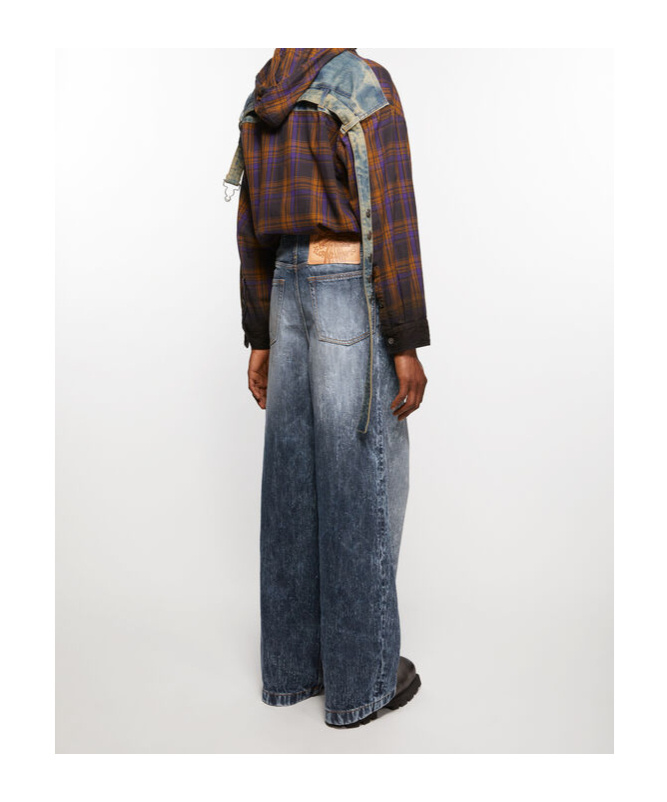 Acne Studios Pleat-detail Jeans In Gray