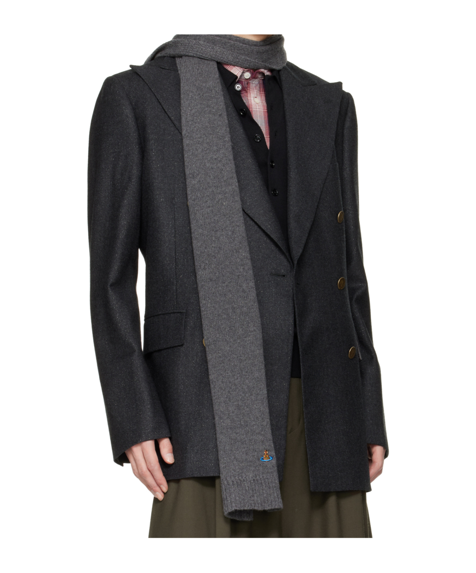 Vivienne Westwood Cashmere Scarf In Gray