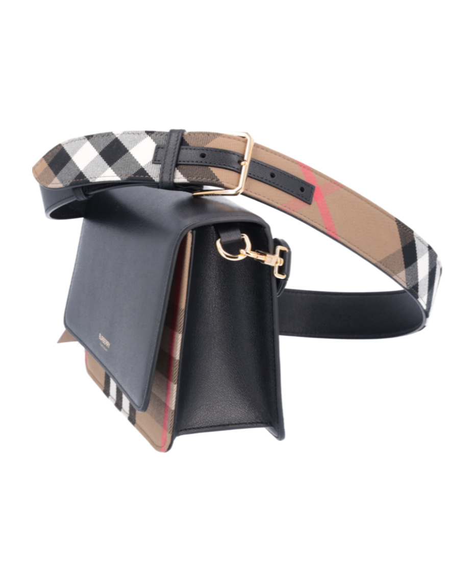 BURBERRY PLAID FLIP SHOULDER BAG