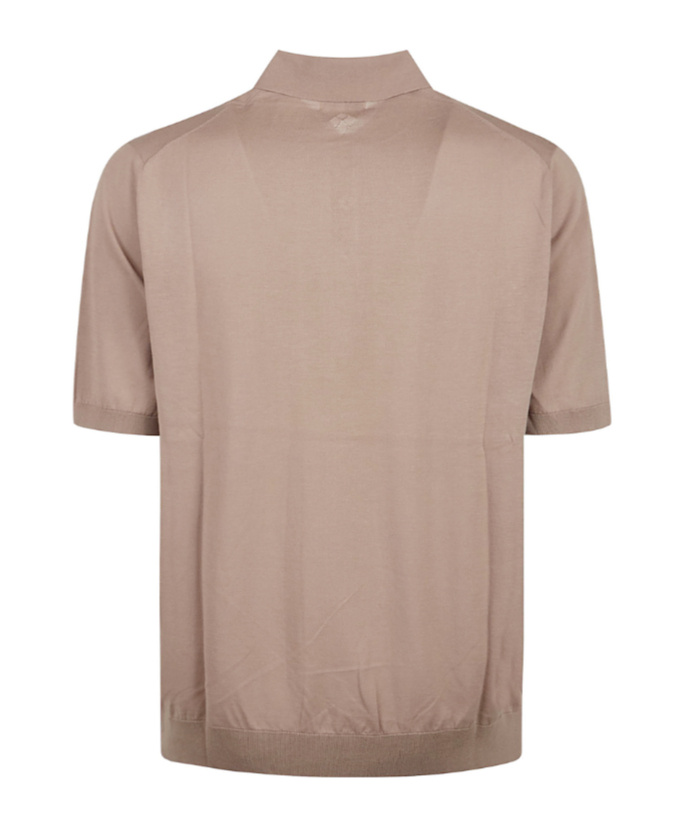 Ballantyne Polo Neck Pullover In Nude